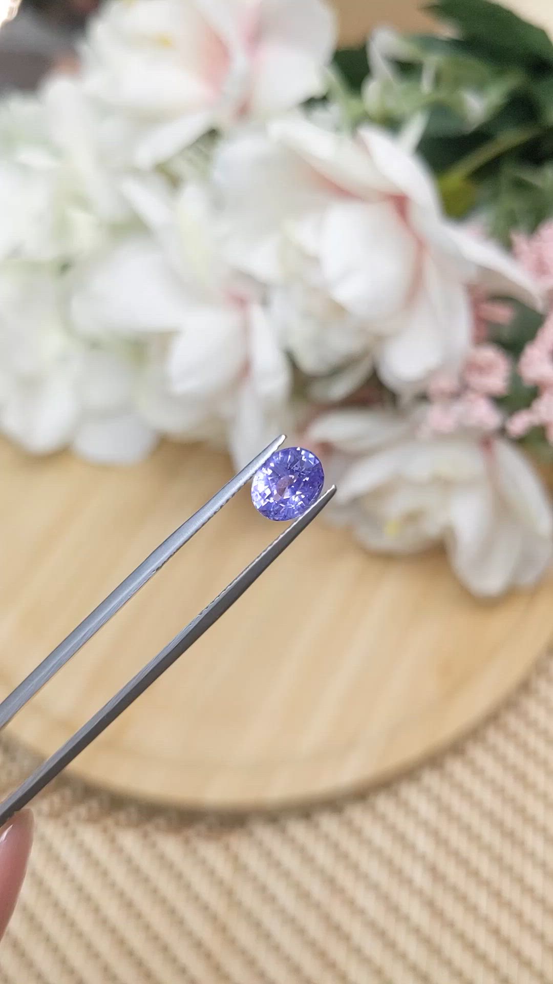 2.01 Ct. Violet Sapphire from Ceylon (Sri Lanka) Size Video
