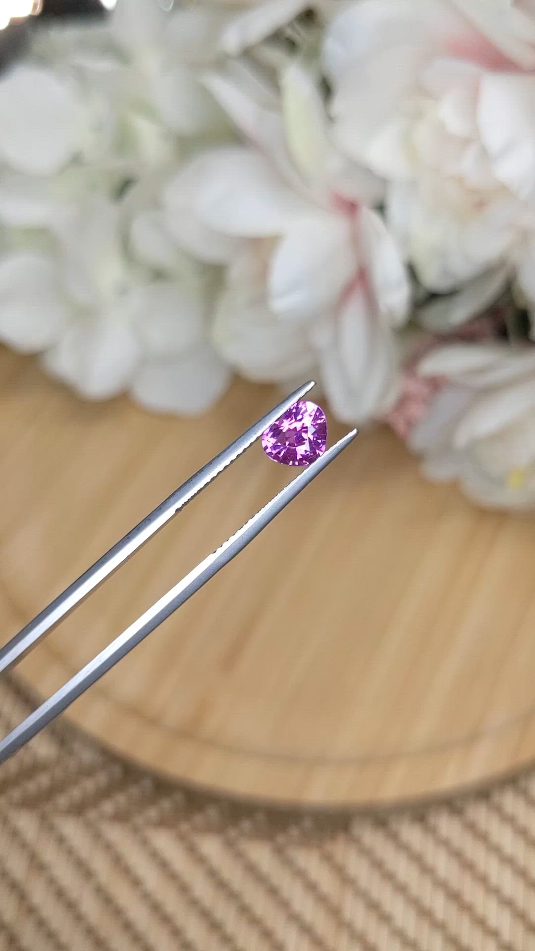 1.18 Ct. Pinkish Purple Sapphire from Ceylon (Sri Lanka) Size Video