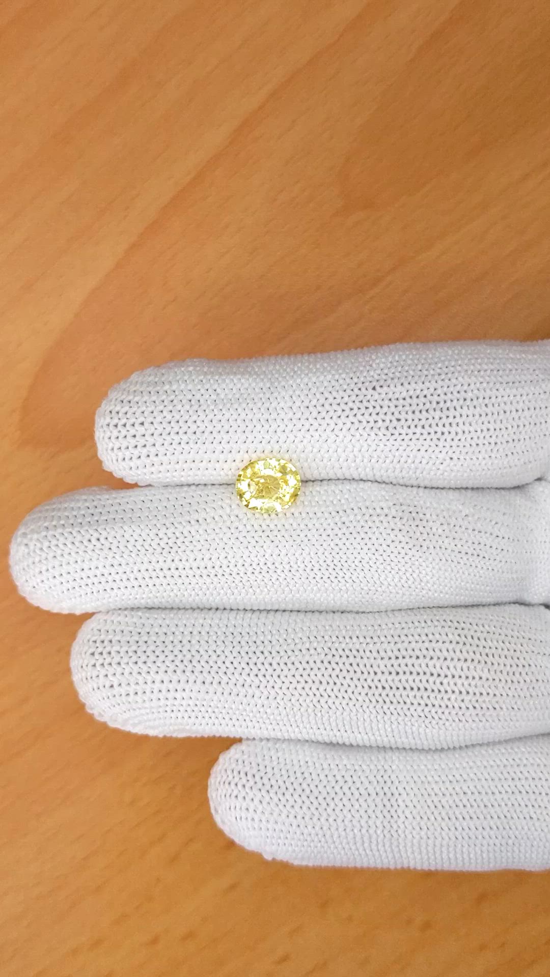 2.03 Ct. Yellow Sapphire from Ceylon (Sri Lanka) Size Video