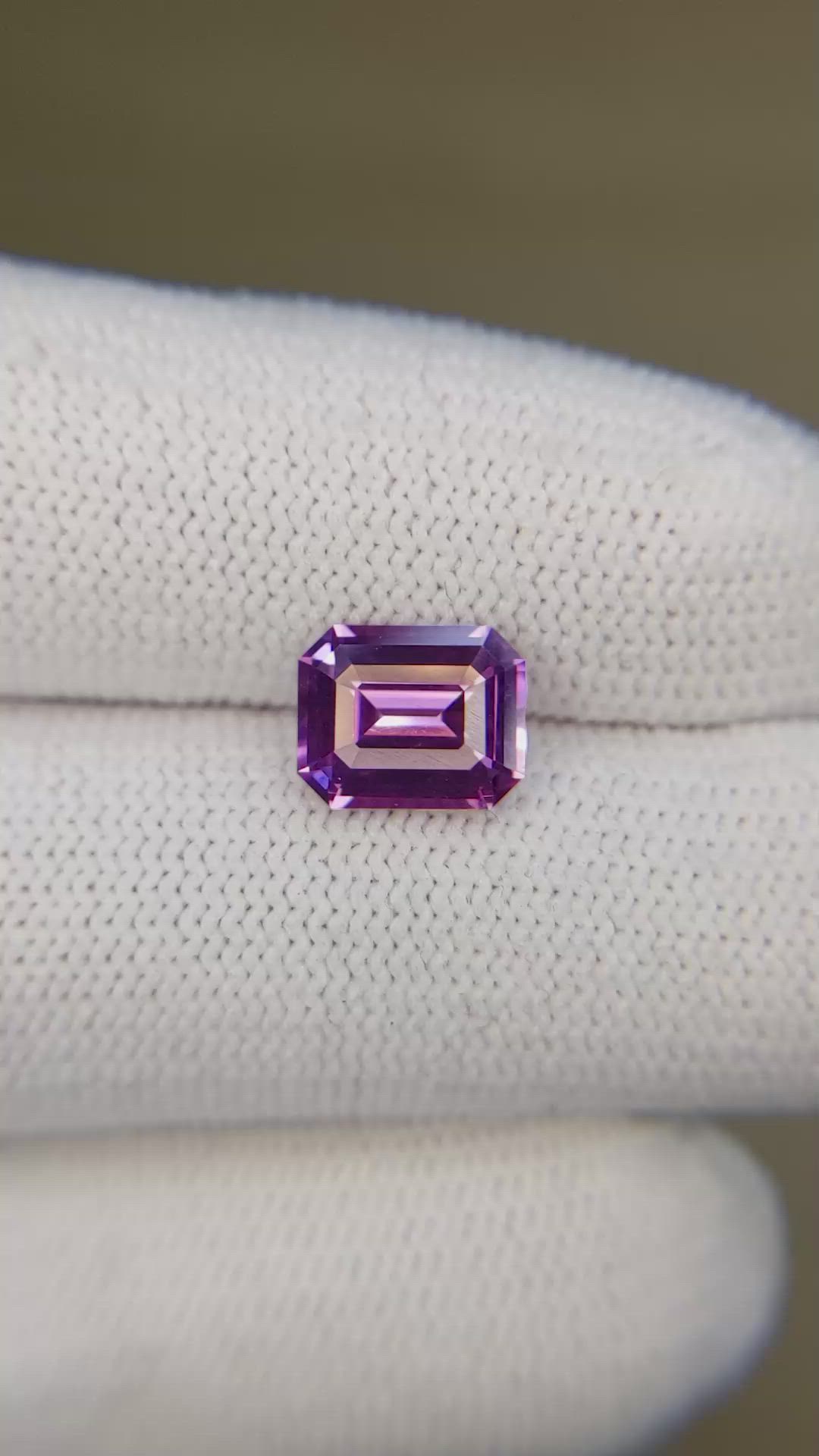 2.06 Ct. Purple Sapphire from Ceylon (Sri Lanka) Size Video