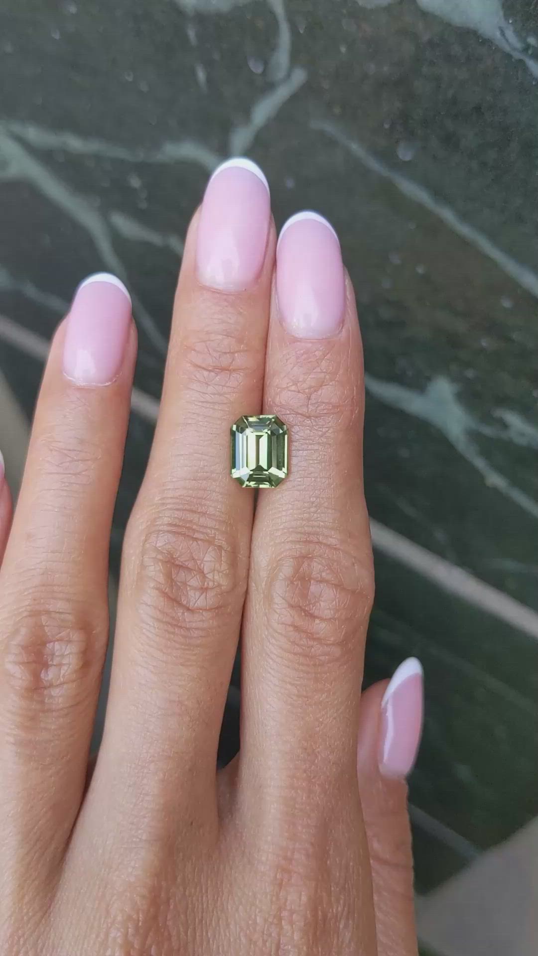 3.53 Ct. Yellowish Green Sapphire from Madagascar Size Video