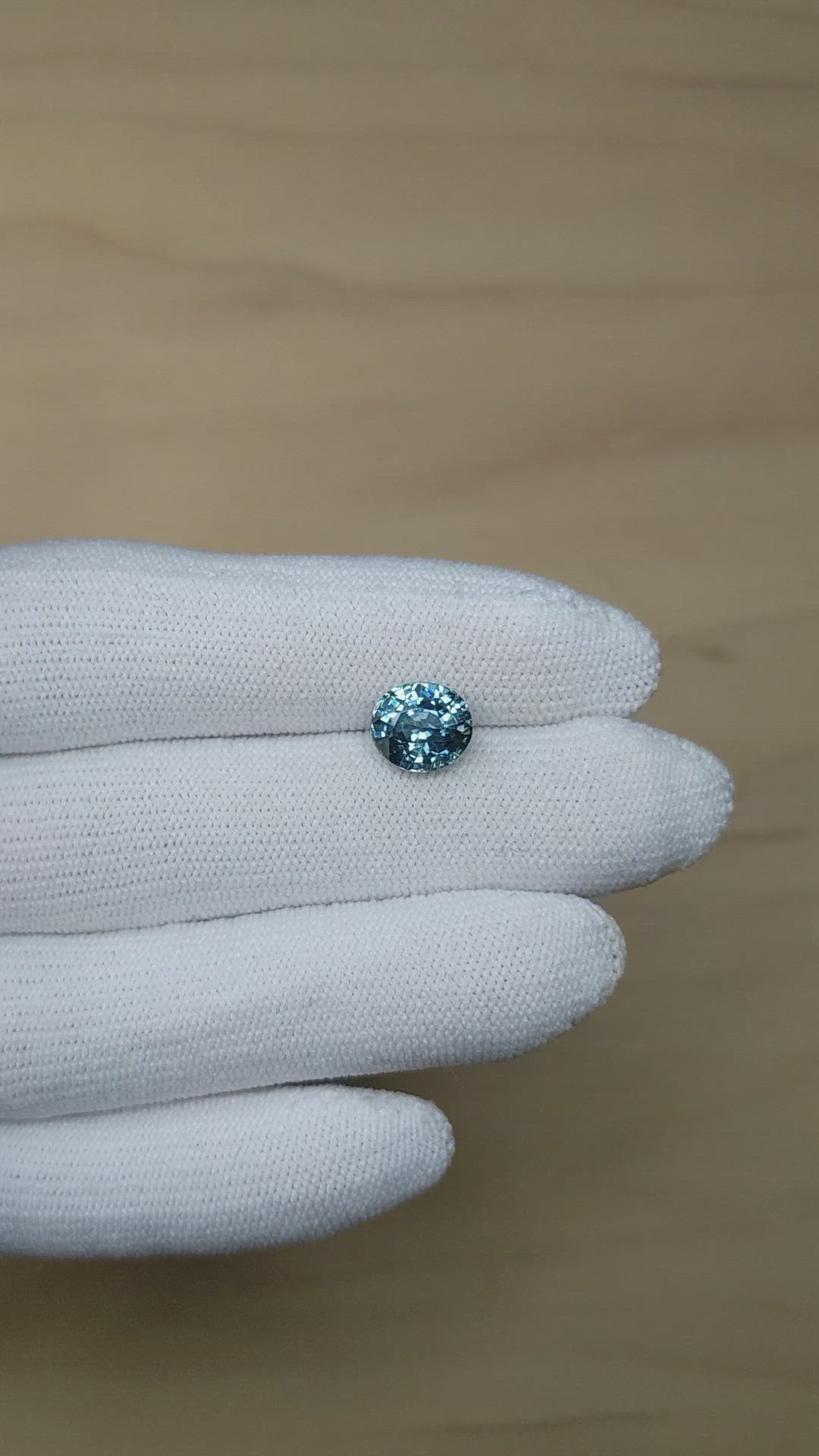 2.89 Ct. Greenish Blue Sapphire from Madagascar Size Video