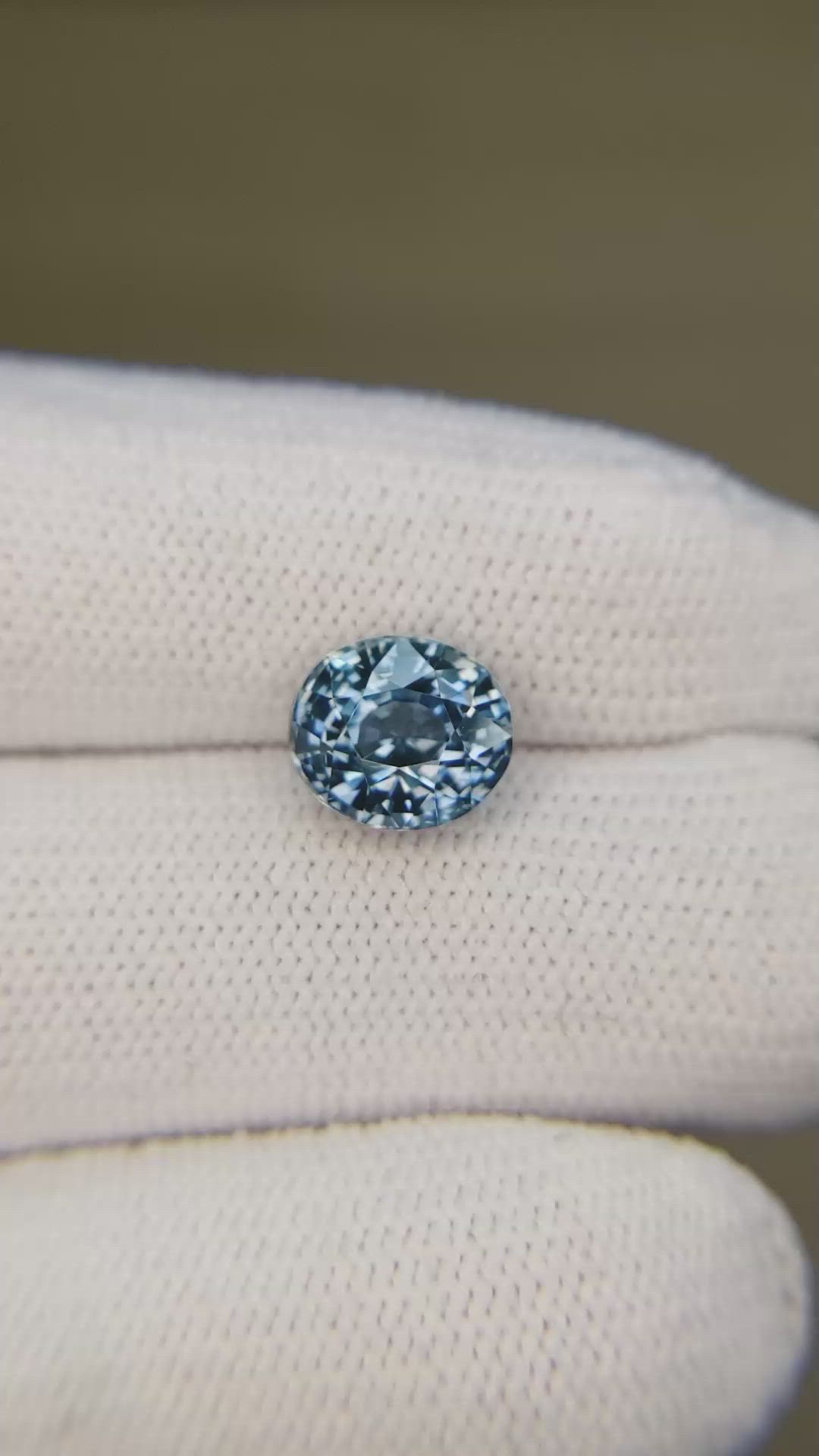 2.89 Ct. Greenish Blue Sapphire from Madagascar Size Video
