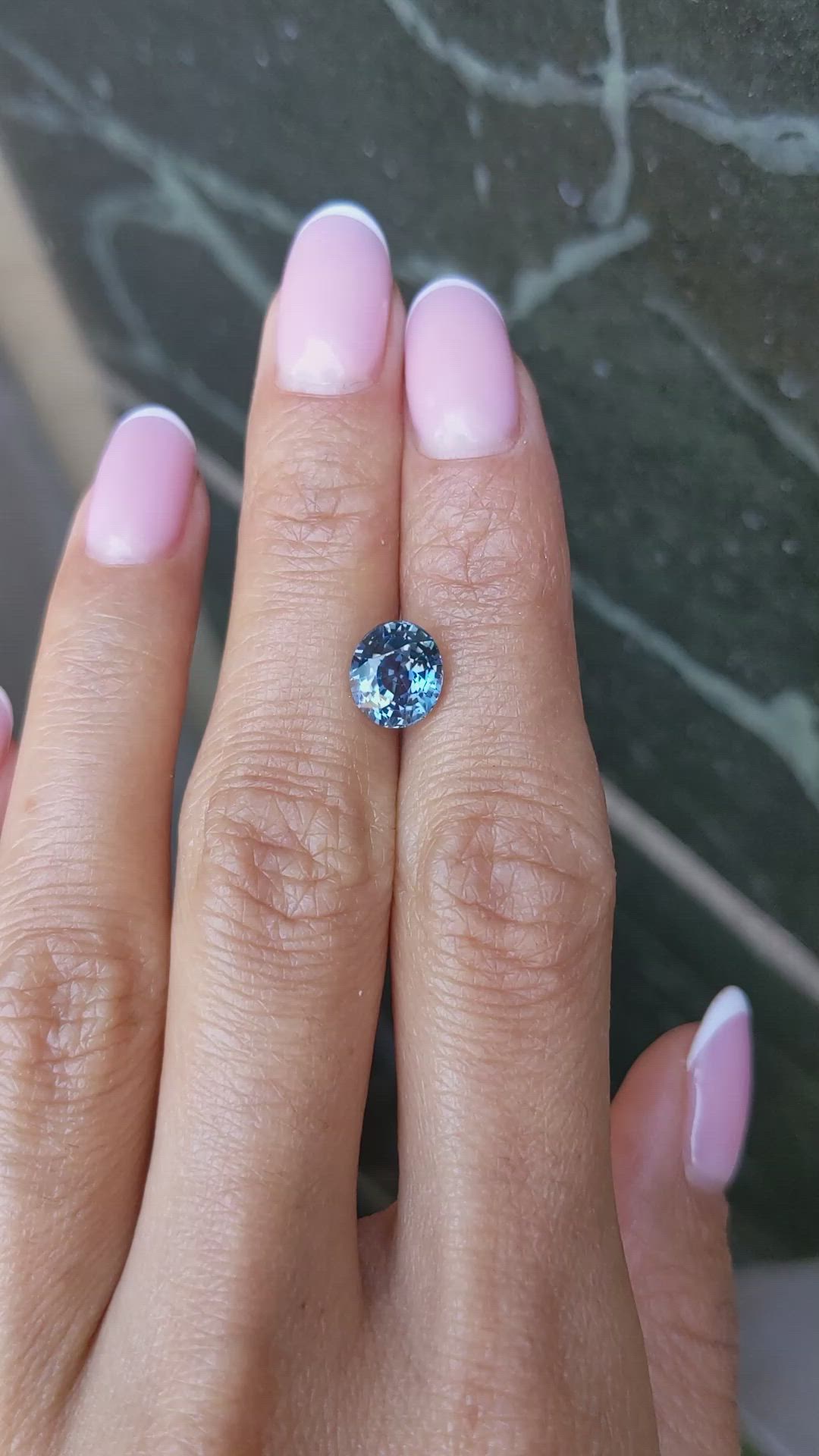 2.89 Ct. Greenish Blue Sapphire from Madagascar Size Video