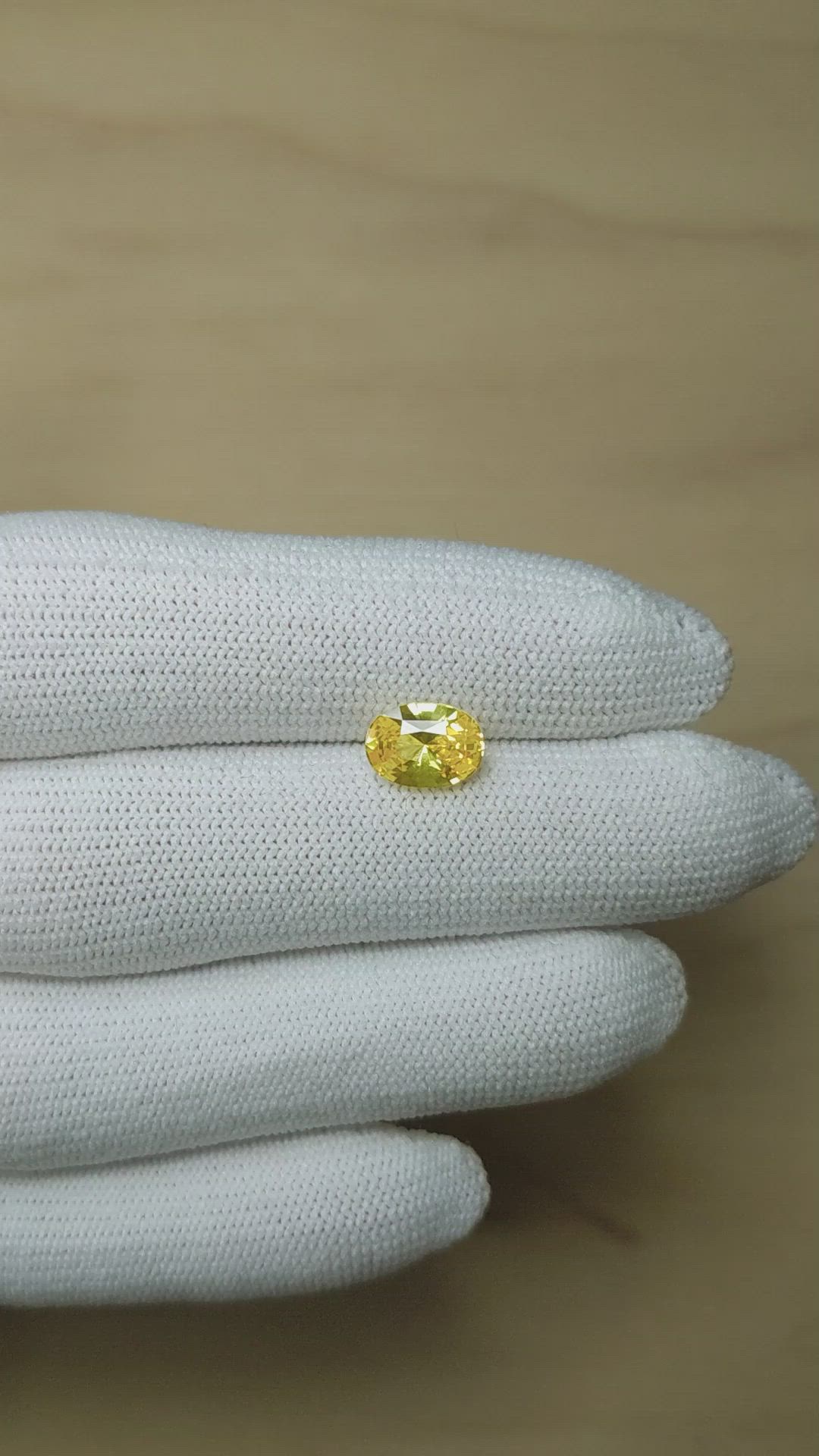 2.03 Ct. Yellow Sapphire from Ceylon (Sri Lanka) Size Video