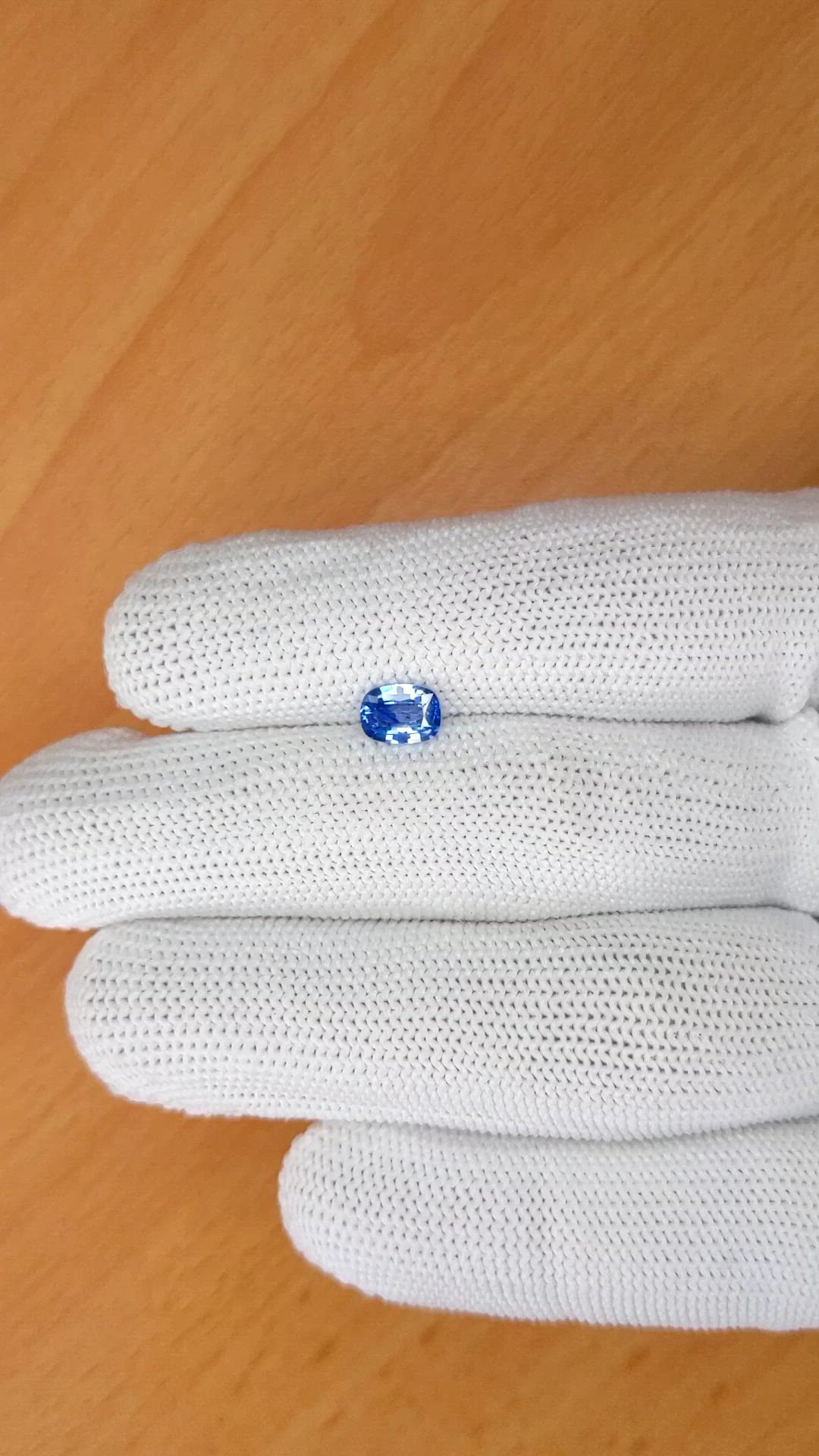 0.69 Ct. Blue Sapphire from Ceylon (Sri Lanka) Size Video