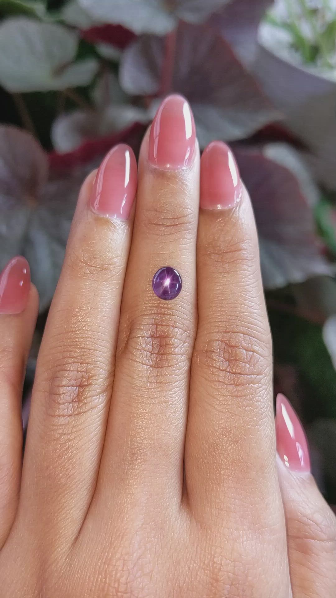 1.40 Ct. Pinkish Purple Star Sapphire from Ceylon (Sri Lanka) Size Video