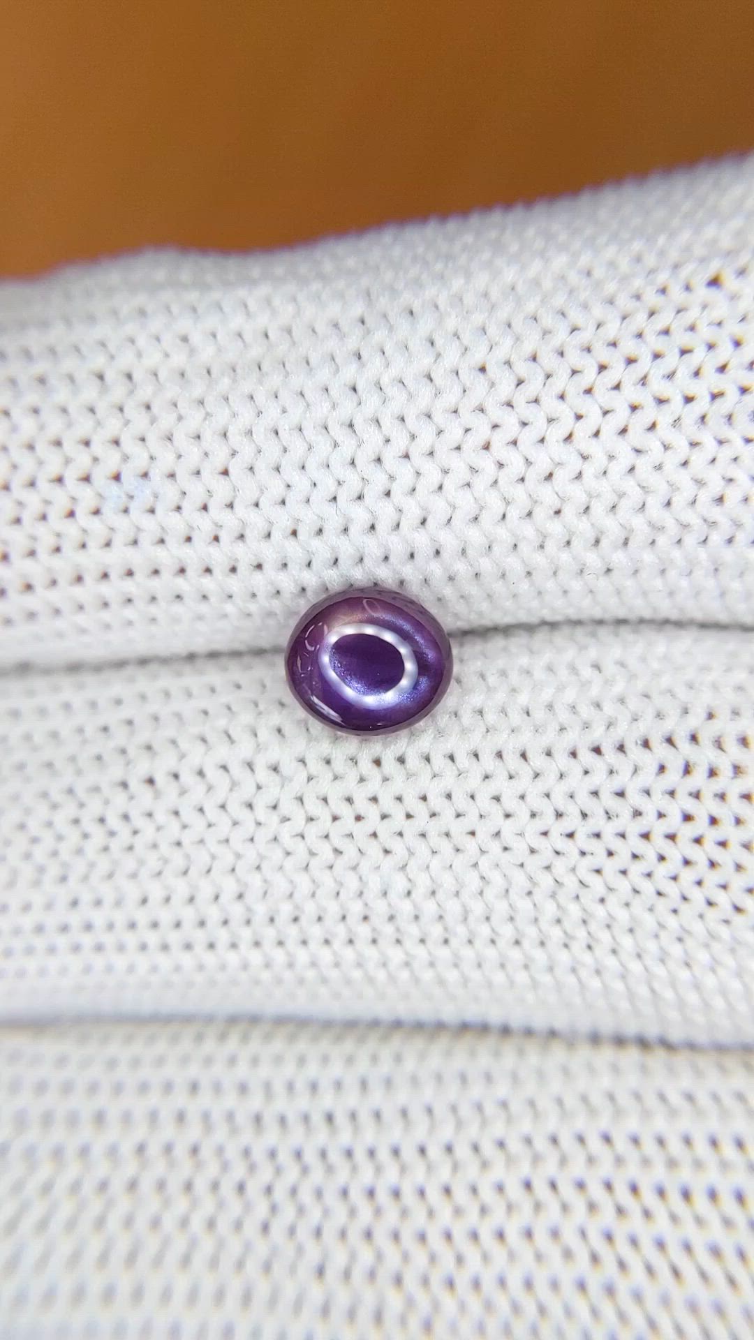 1.40 Ct. Pinkish Purple Star Sapphire from Ceylon (Sri Lanka) Size Video