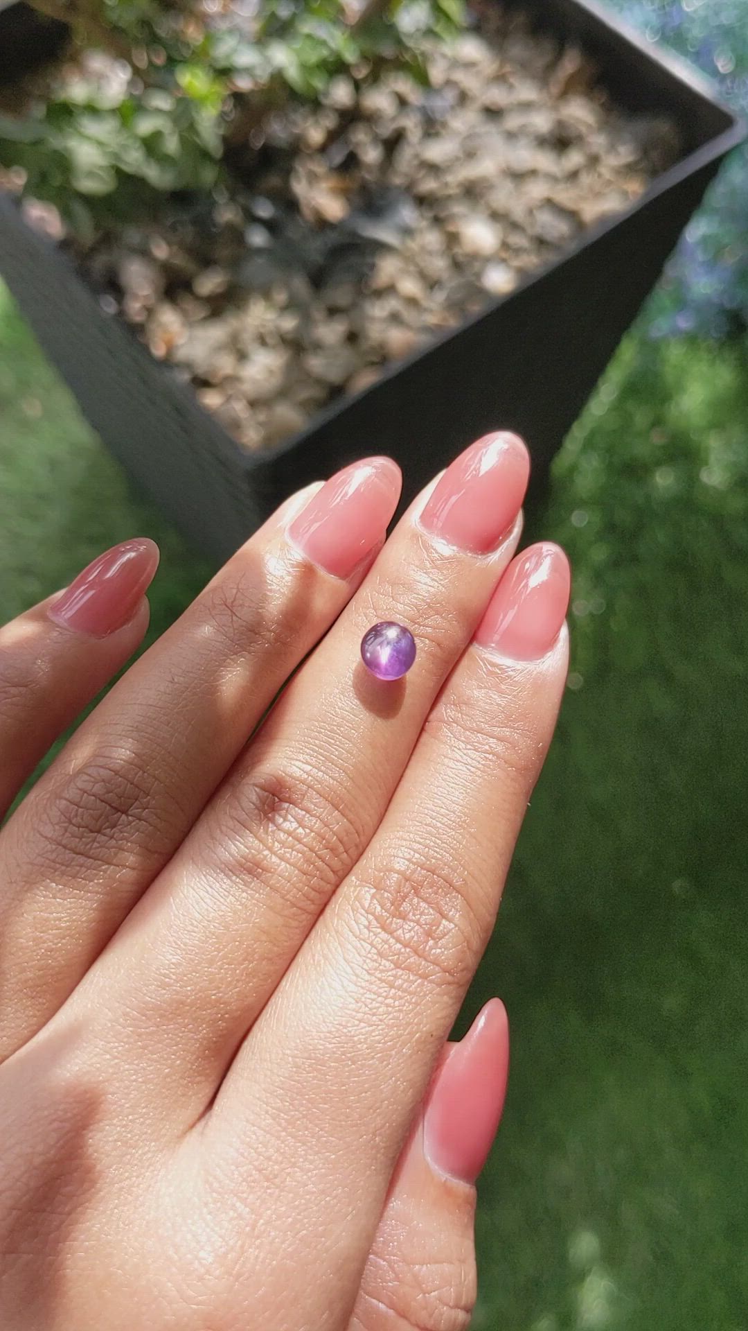 1.40 Ct. Pinkish Purple Star Sapphire from Ceylon (Sri Lanka) Size Video