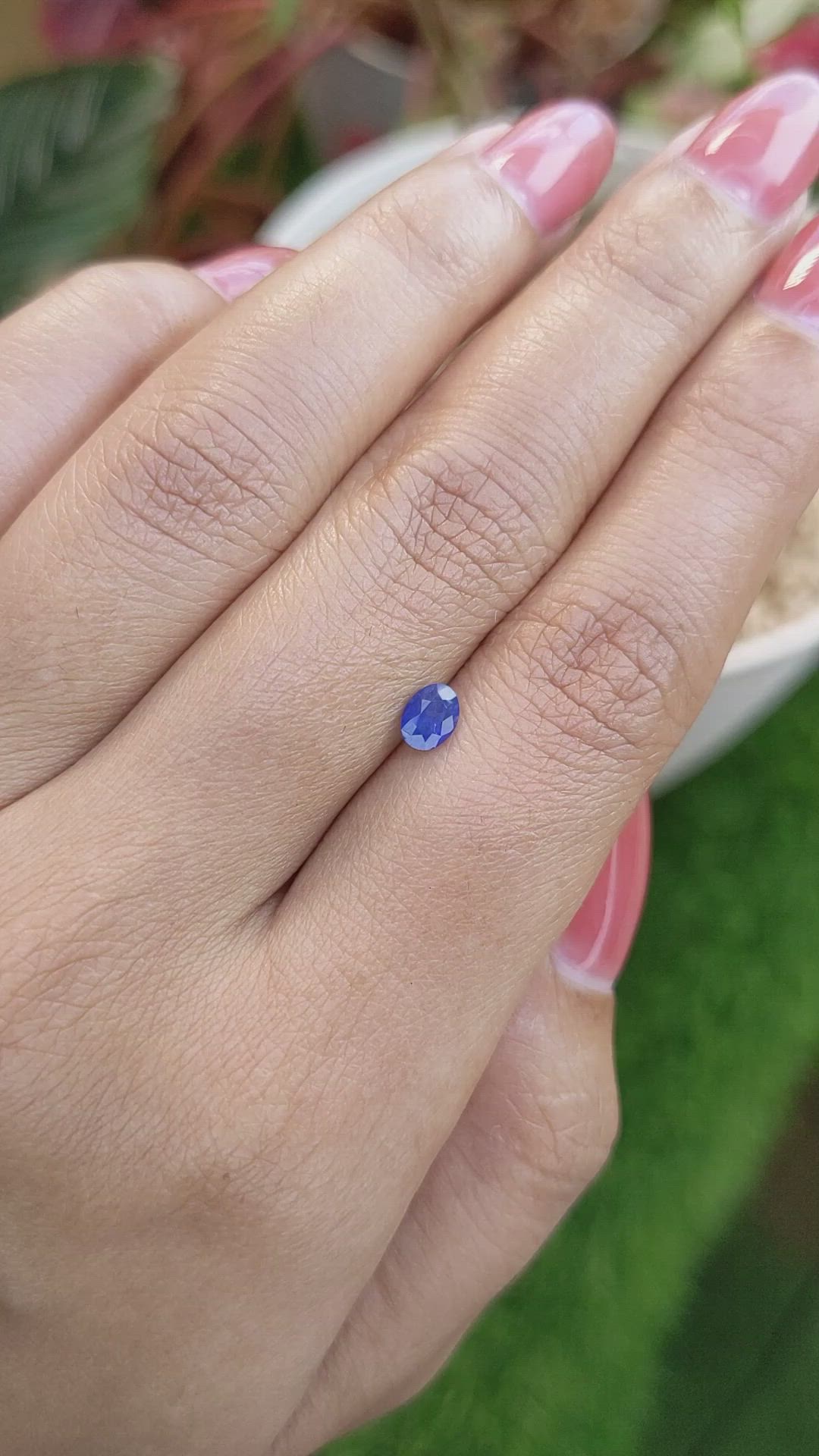 0.48 Ct. Blue Sapphire from Ceylon (Sri Lanka) Size Video