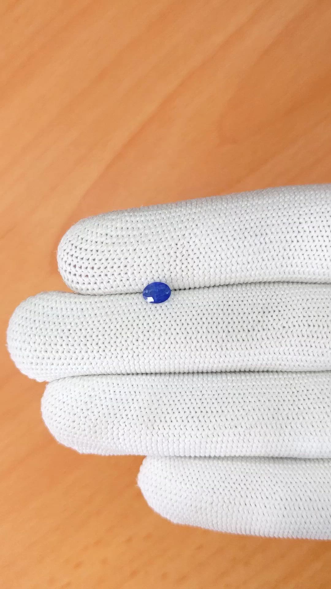 0.48 Ct. Blue Sapphire from Ceylon (Sri Lanka) Size Video