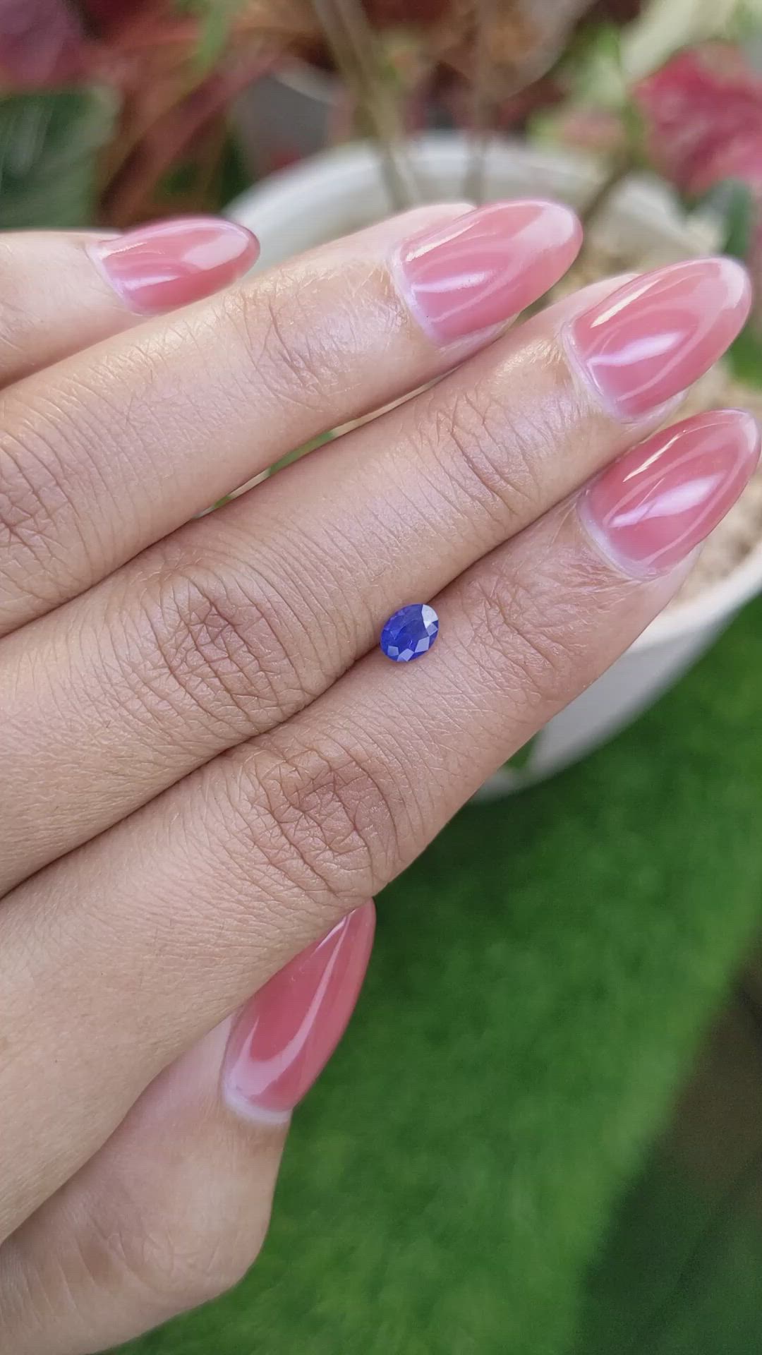 0.48 Ct. Blue Sapphire from Ceylon (Sri Lanka) Size Video