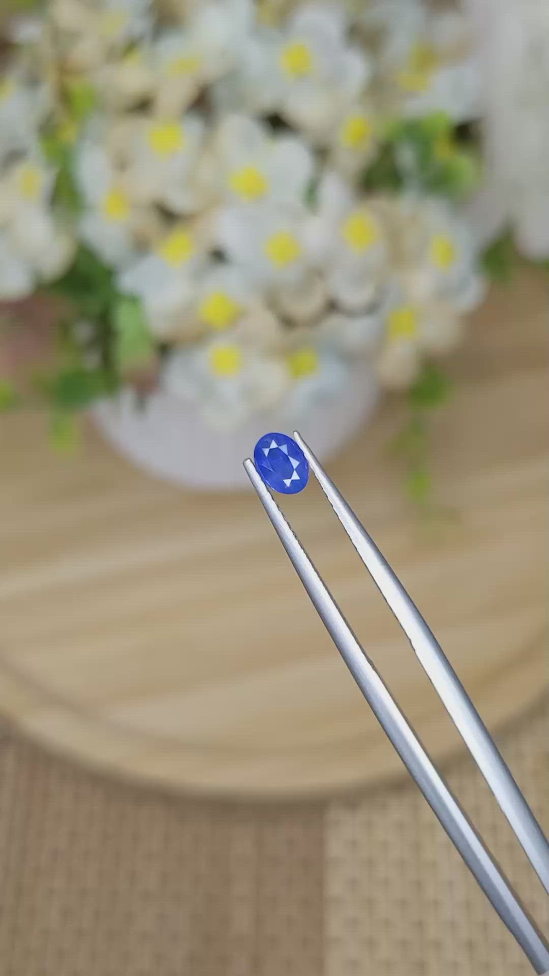 0.48 Ct. Blue Sapphire from Ceylon (Sri Lanka) Size Video