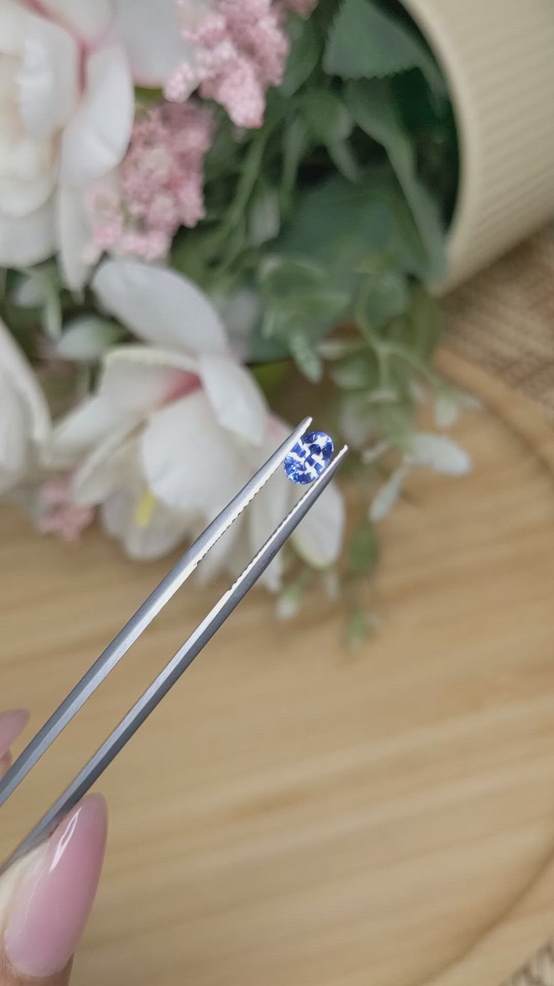 0.68 Ct. Blue Sapphire from Ceylon (Sri Lanka) Size Video