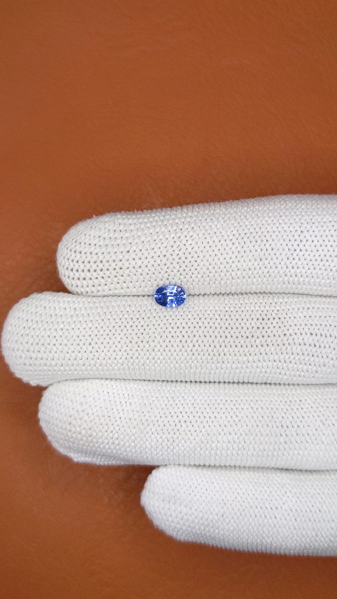 0.68 Ct. Blue Sapphire from Ceylon (Sri Lanka) Size Video