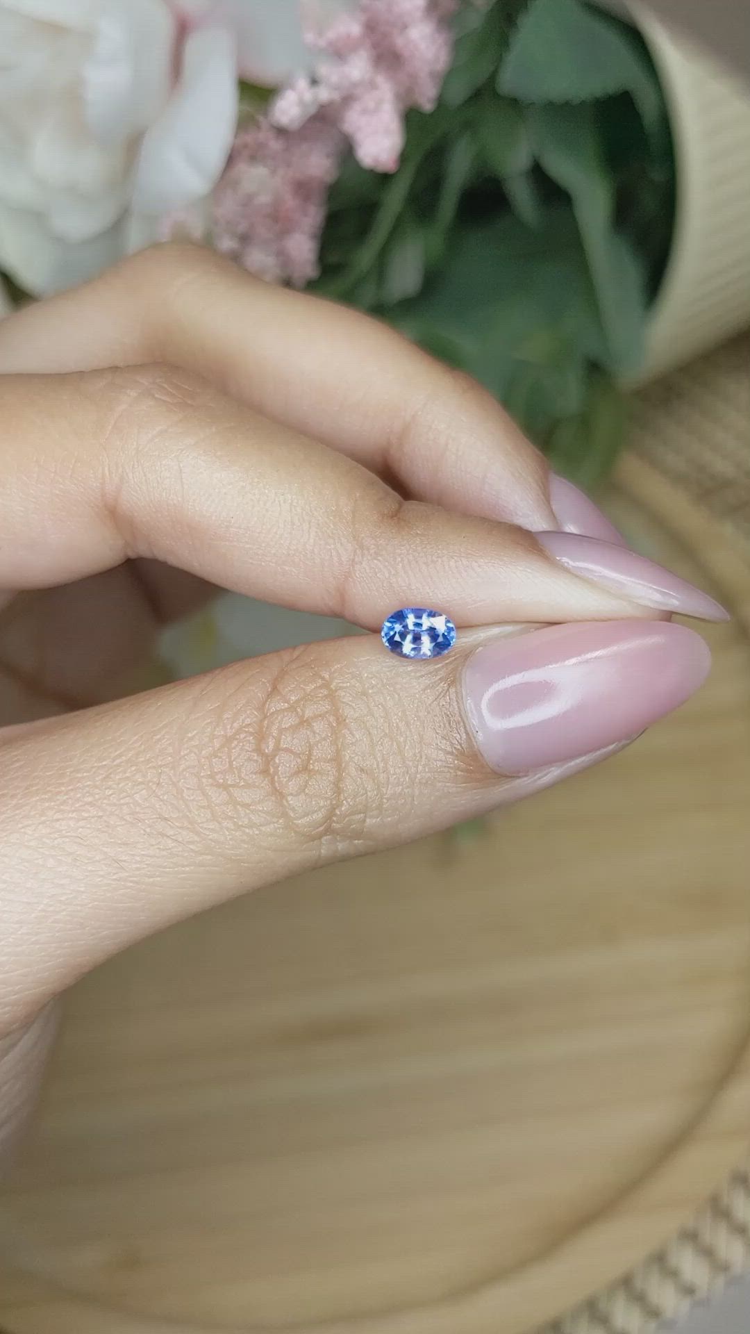 0.68 Ct. Blue Sapphire from Ceylon (Sri Lanka) Size Video