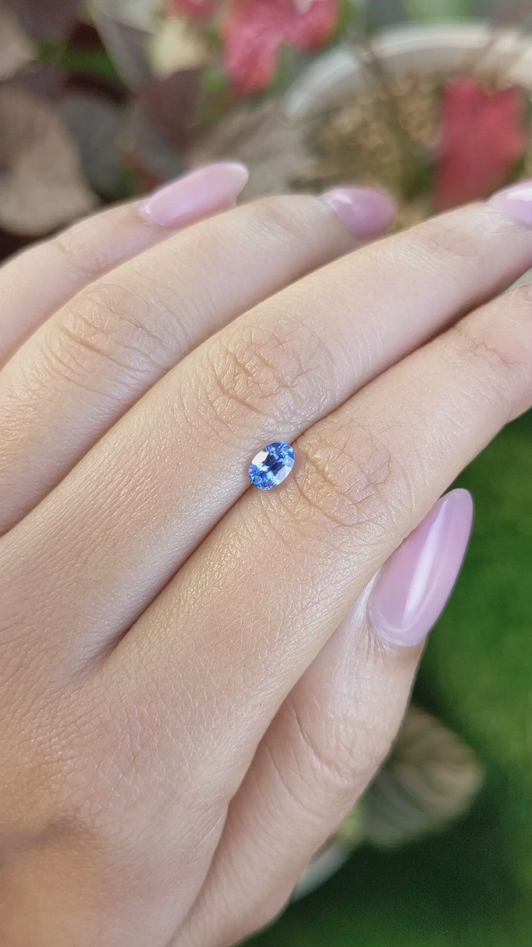 0.68 Ct. Blue Sapphire from Ceylon (Sri Lanka) Size Video