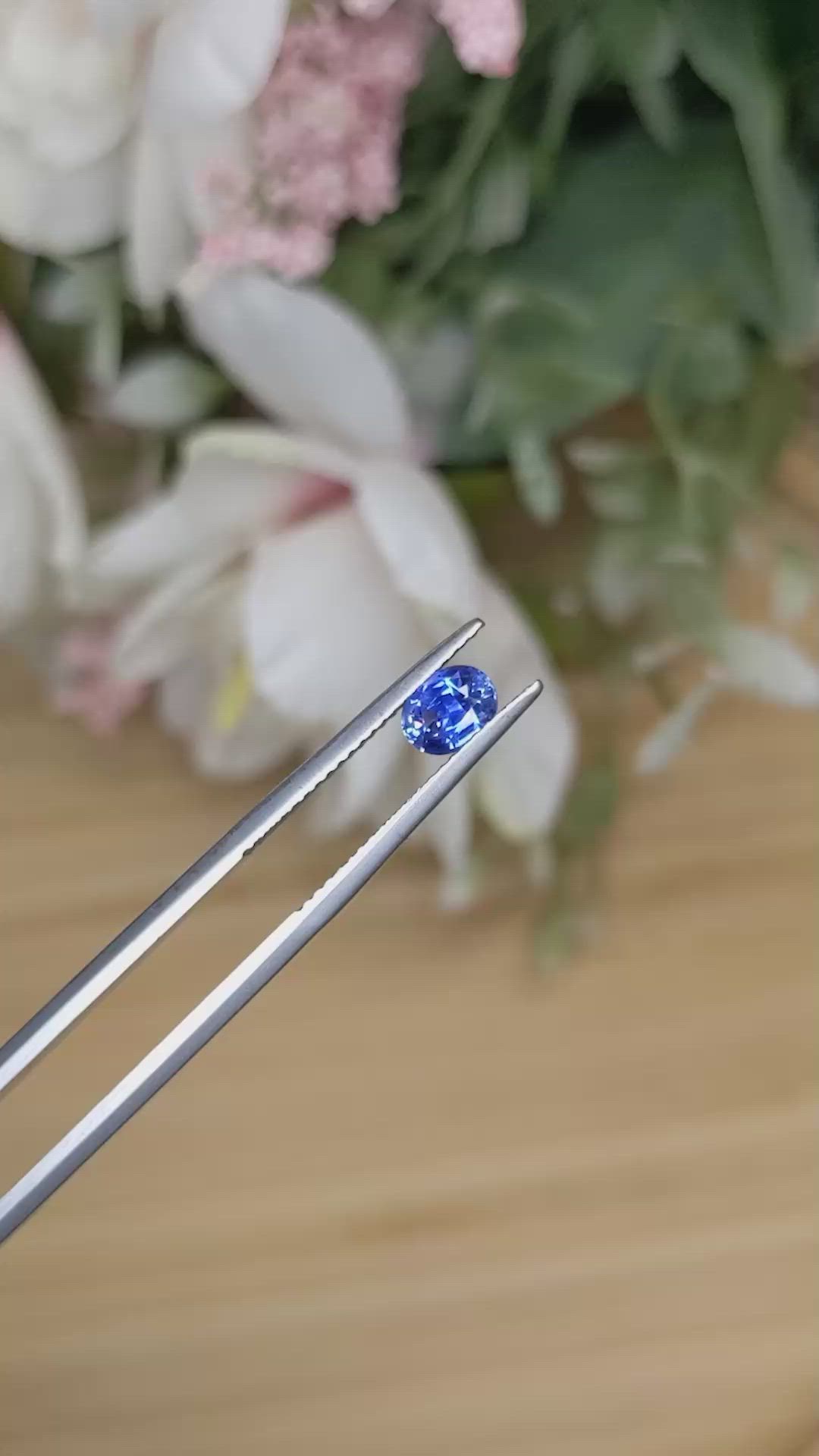 0.69 Ct. Blue Sapphire from Ceylon (Sri Lanka) Size Video