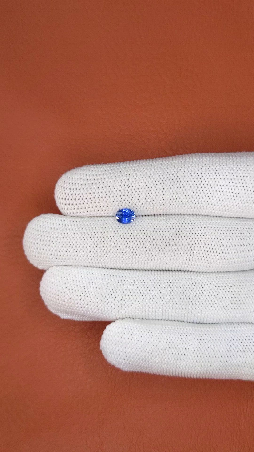 0.69 Ct. Blue Sapphire from Ceylon (Sri Lanka) Size Video