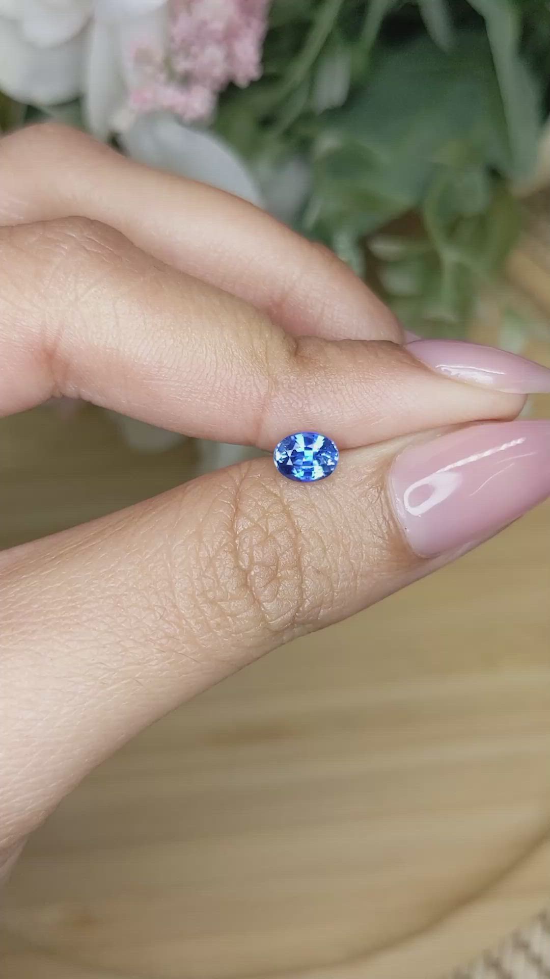 0.69 Ct. Blue Sapphire from Ceylon (Sri Lanka) Size Video