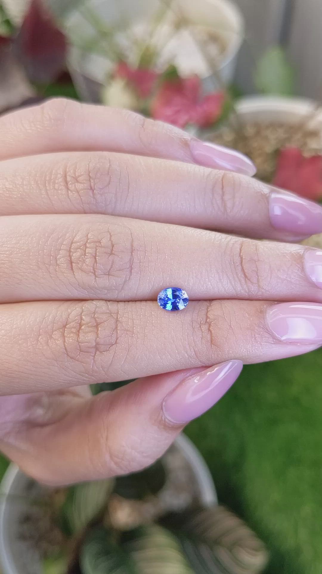 0.69 Ct. Blue Sapphire from Ceylon (Sri Lanka) Size Video
