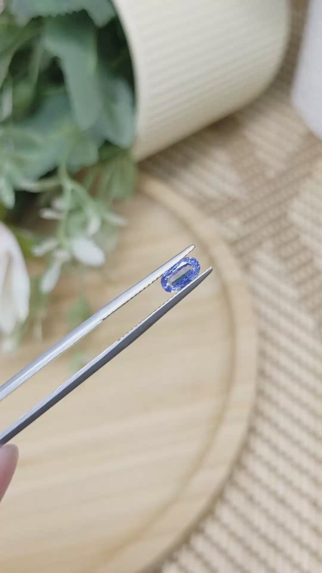 0.78 Ct. Blue Sapphire from Ceylon (Sri Lanka) Size Video