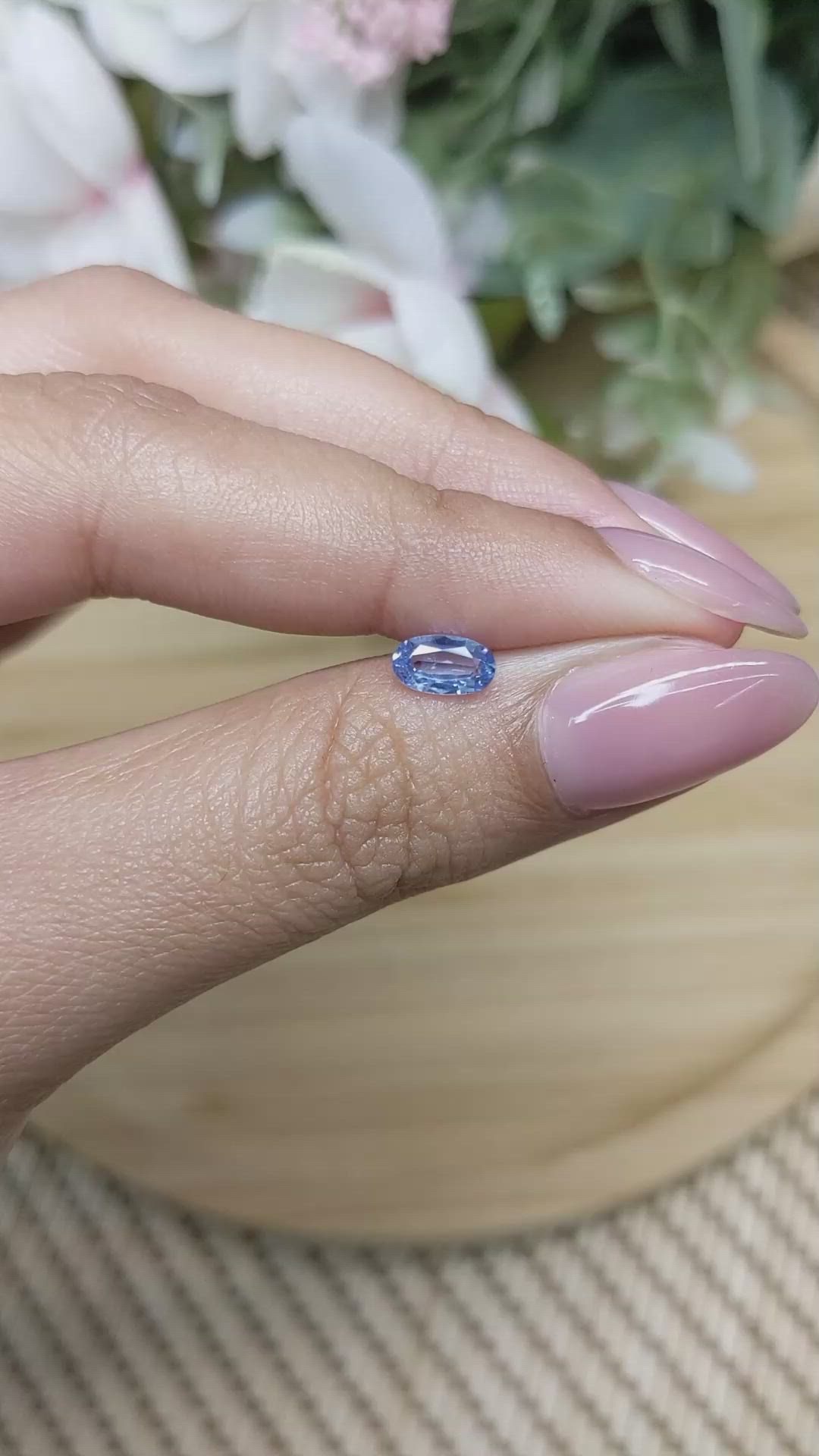 0.78 Ct. Blue Sapphire from Ceylon (Sri Lanka) Size Video
