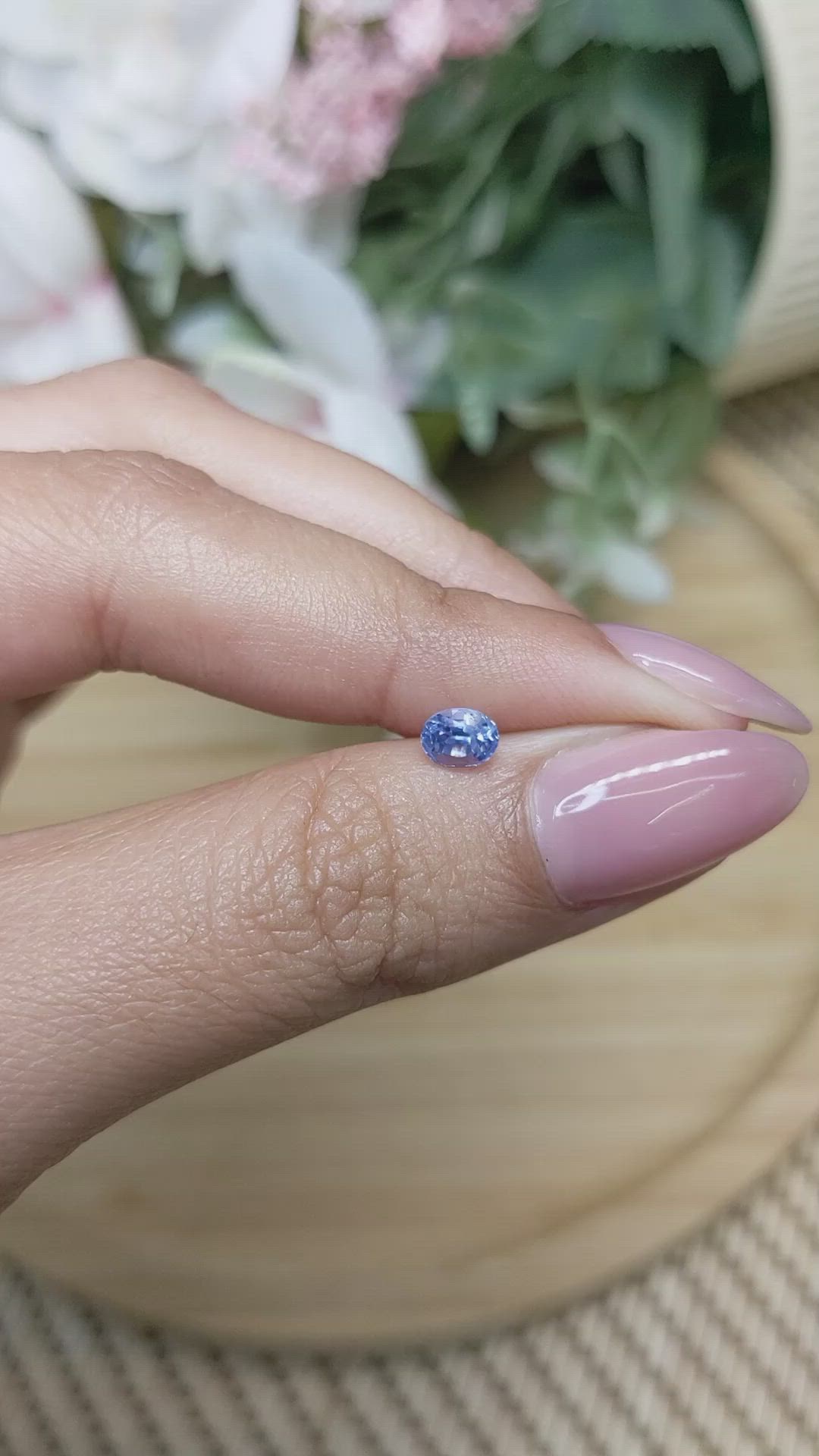 0.56 Ct. Blue Sapphire from Ceylon (Sri Lanka) Size Video