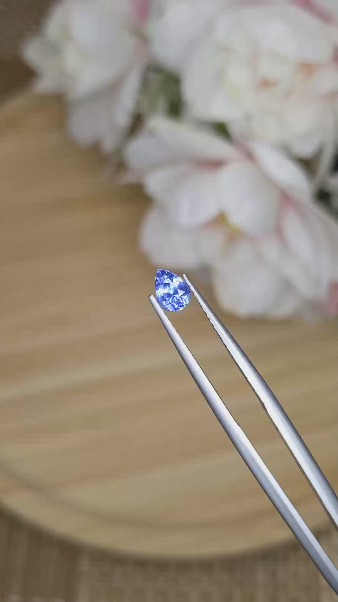0.58 Ct. Blue Sapphire from Ceylon (Sri Lanka) Size Video