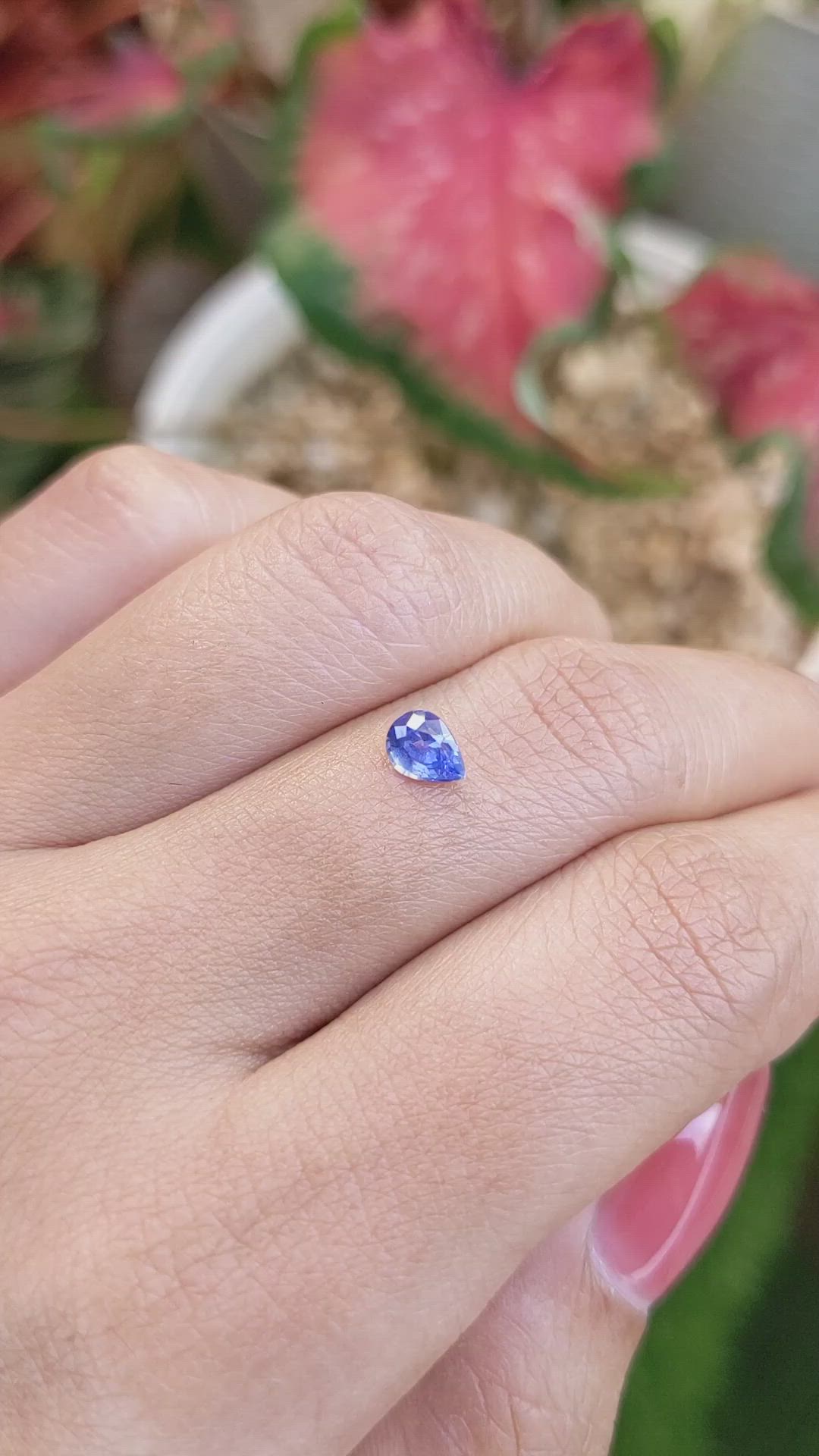 0.58 Ct. Blue Sapphire from Ceylon (Sri Lanka) Size Video