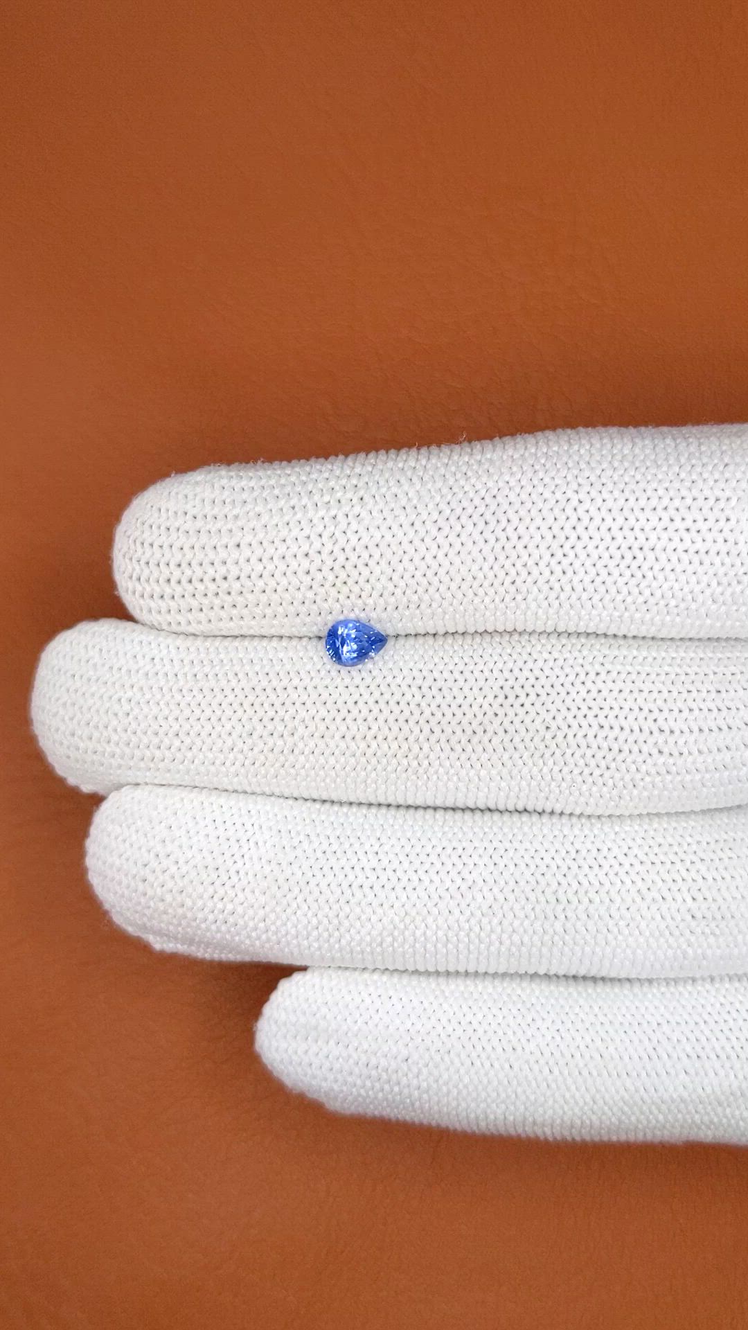 0.58 Ct. Blue Sapphire from Ceylon (Sri Lanka) Size Video