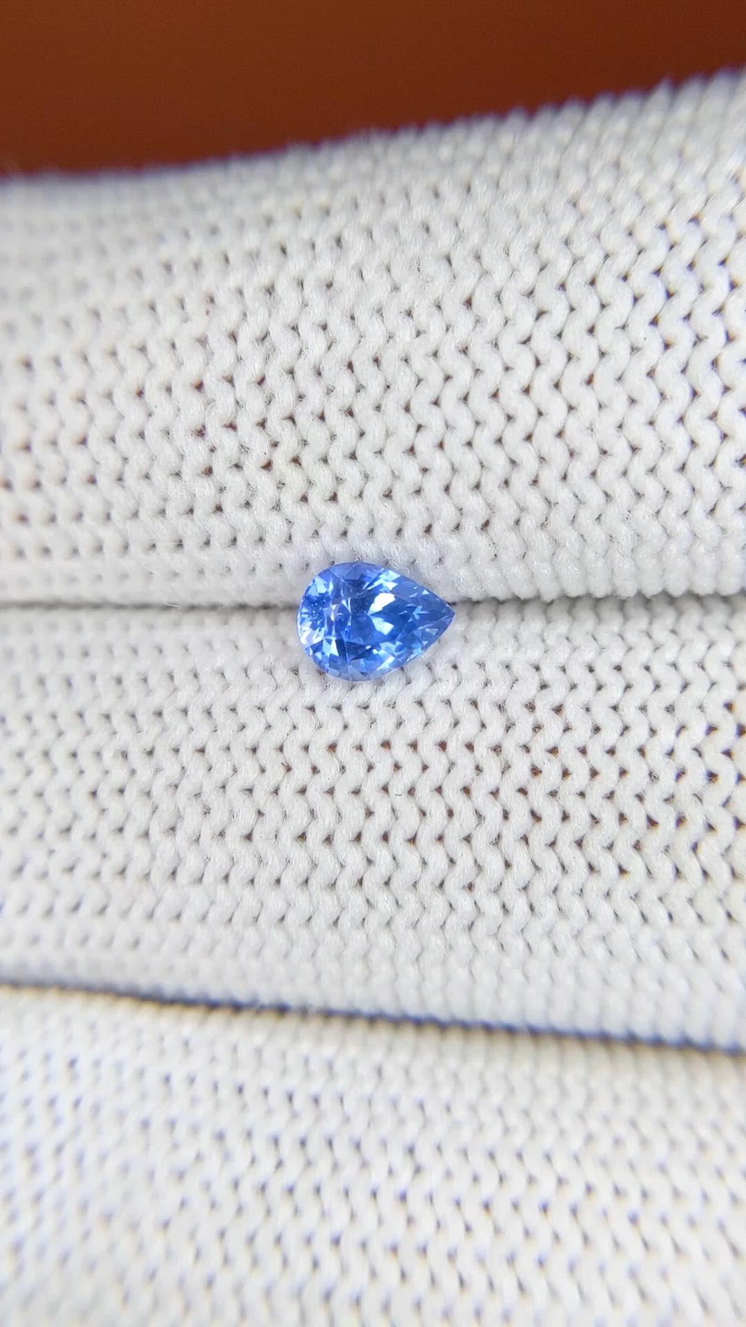 0.58 Ct. Blue Sapphire from Ceylon (Sri Lanka) Size Video