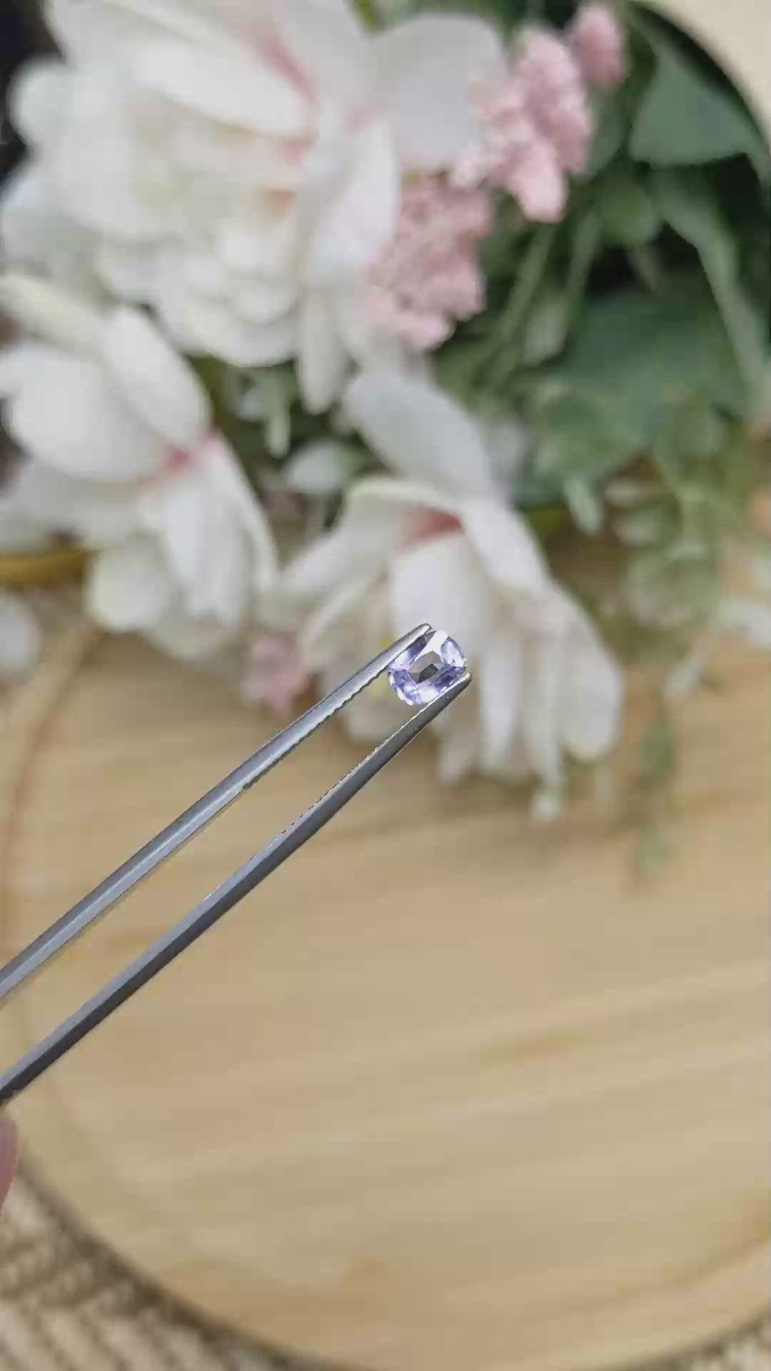 0.66 Ct. Purple Sapphire from Ceylon (Sri Lanka) Size Video