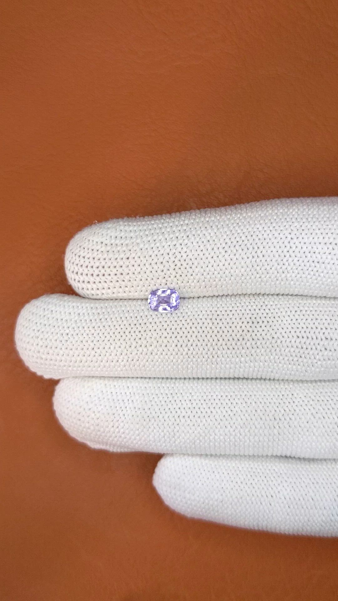 0.66 Ct. Purple Sapphire from Ceylon (Sri Lanka) Size Video