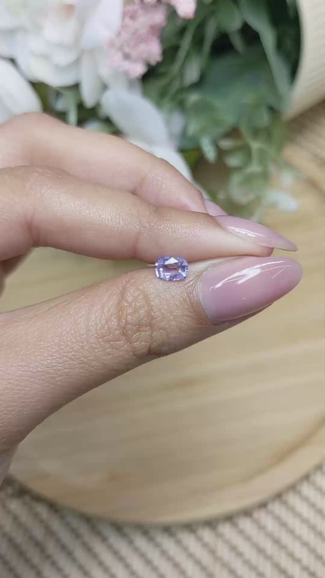 0.66 Ct. Purple Sapphire from Ceylon (Sri Lanka) Size Video