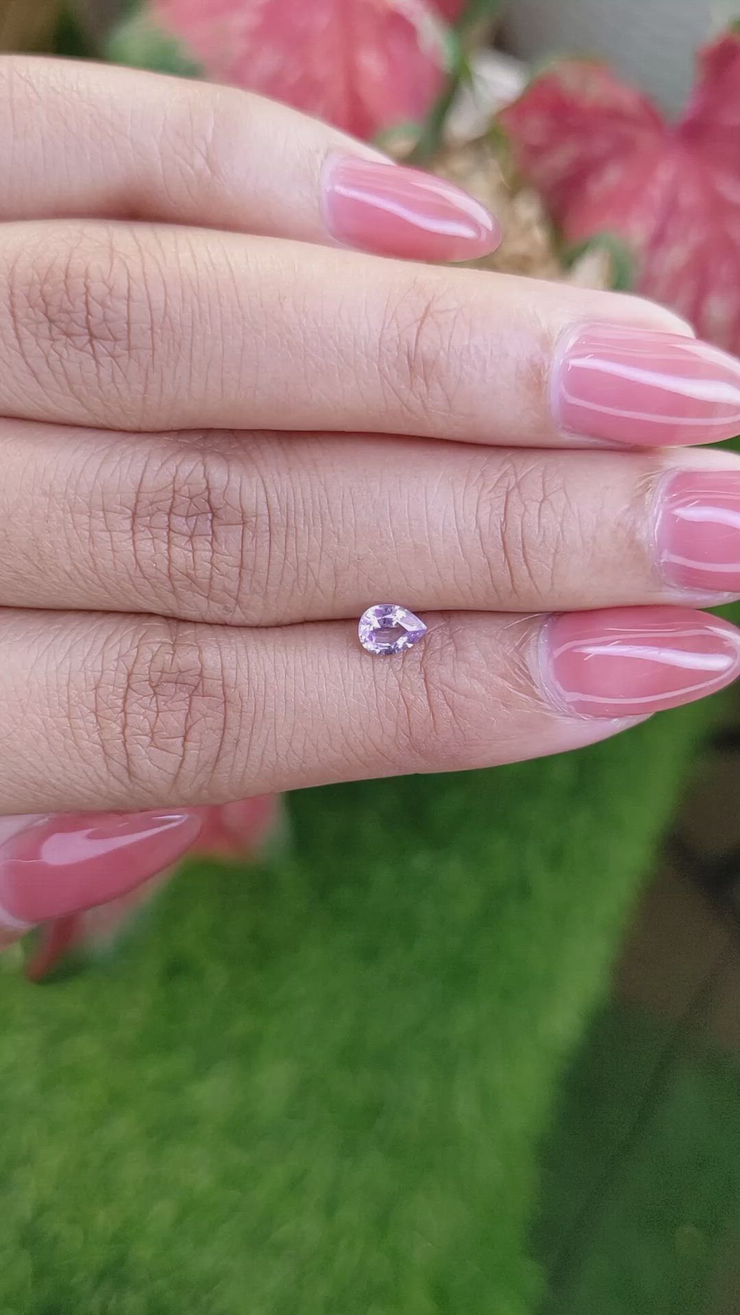 0.48 Ct. Pinkish Purple Sapphire from Ceylon (Sri Lanka) Size Video