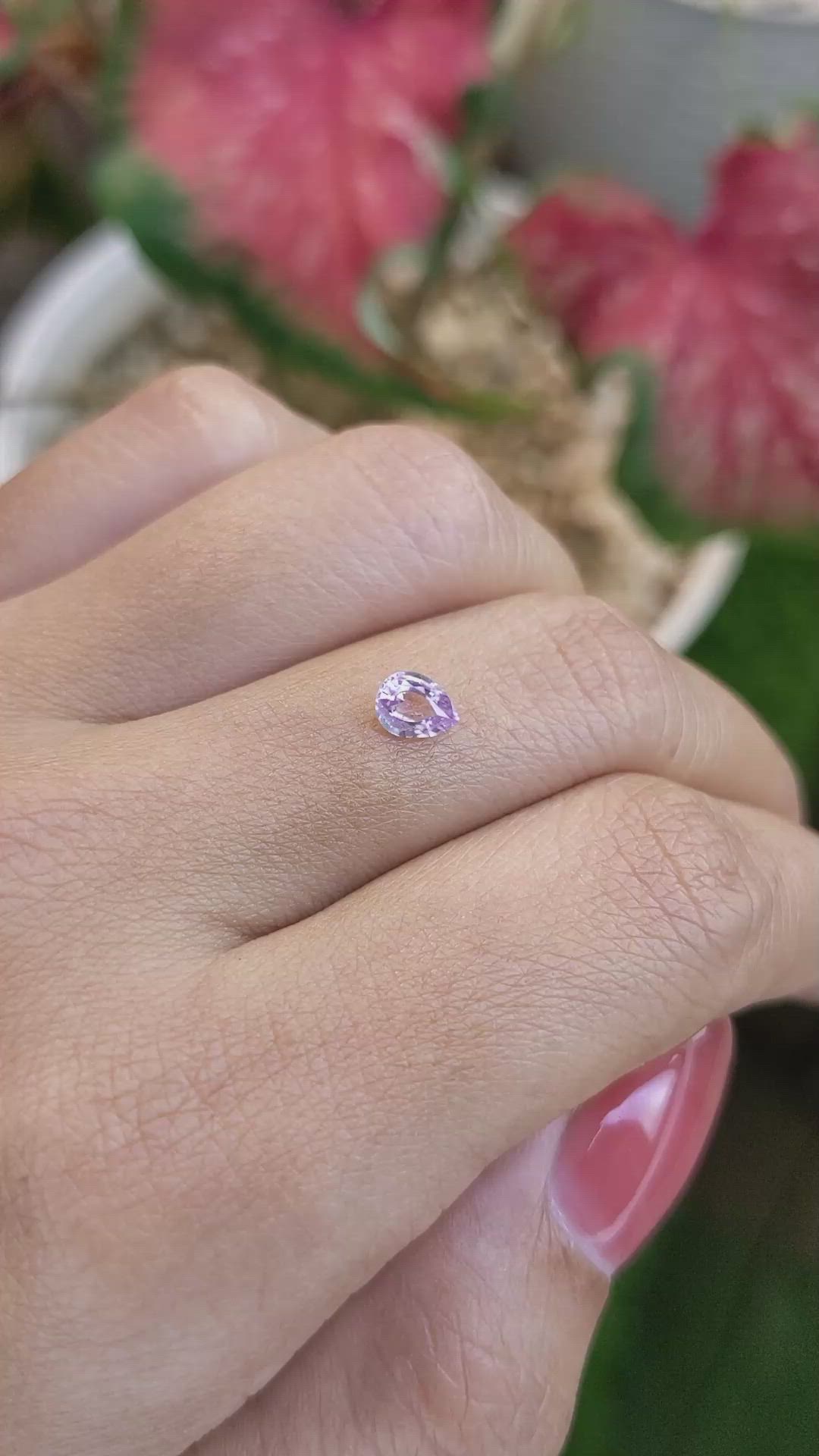 0.48 Ct. Pinkish Purple Sapphire from Ceylon (Sri Lanka) Size Video