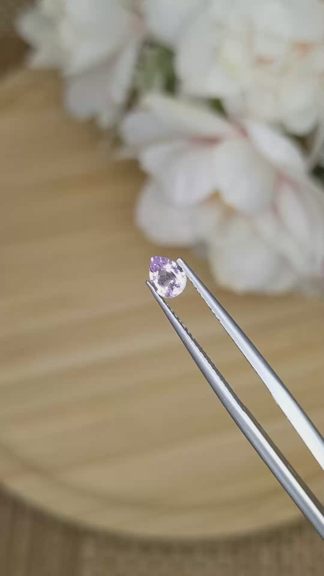 0.48 Ct. Pinkish Purple Sapphire from Ceylon (Sri Lanka) Size Video