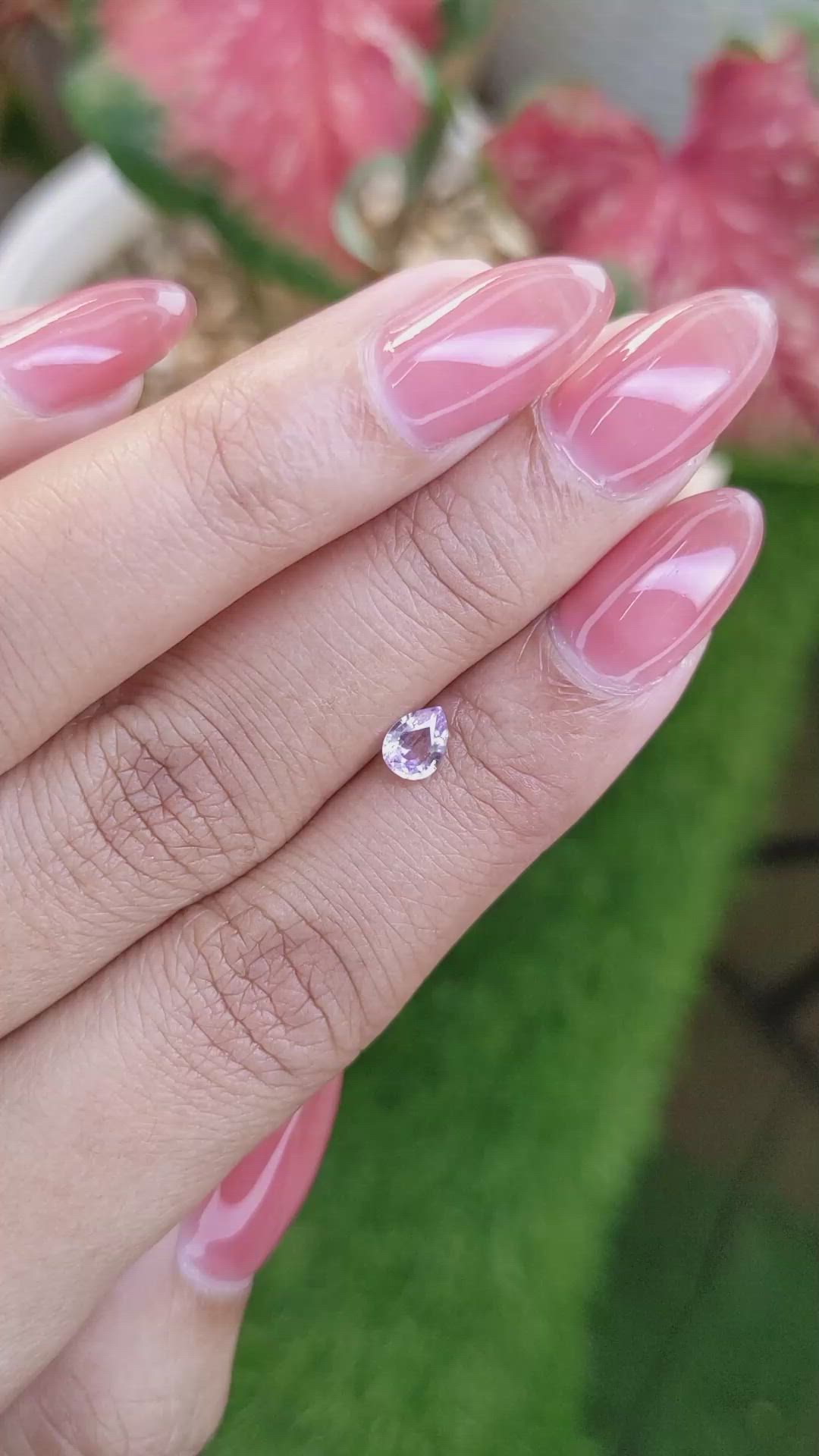 0.48 Ct. Pinkish Purple Sapphire from Ceylon (Sri Lanka) Size Video
