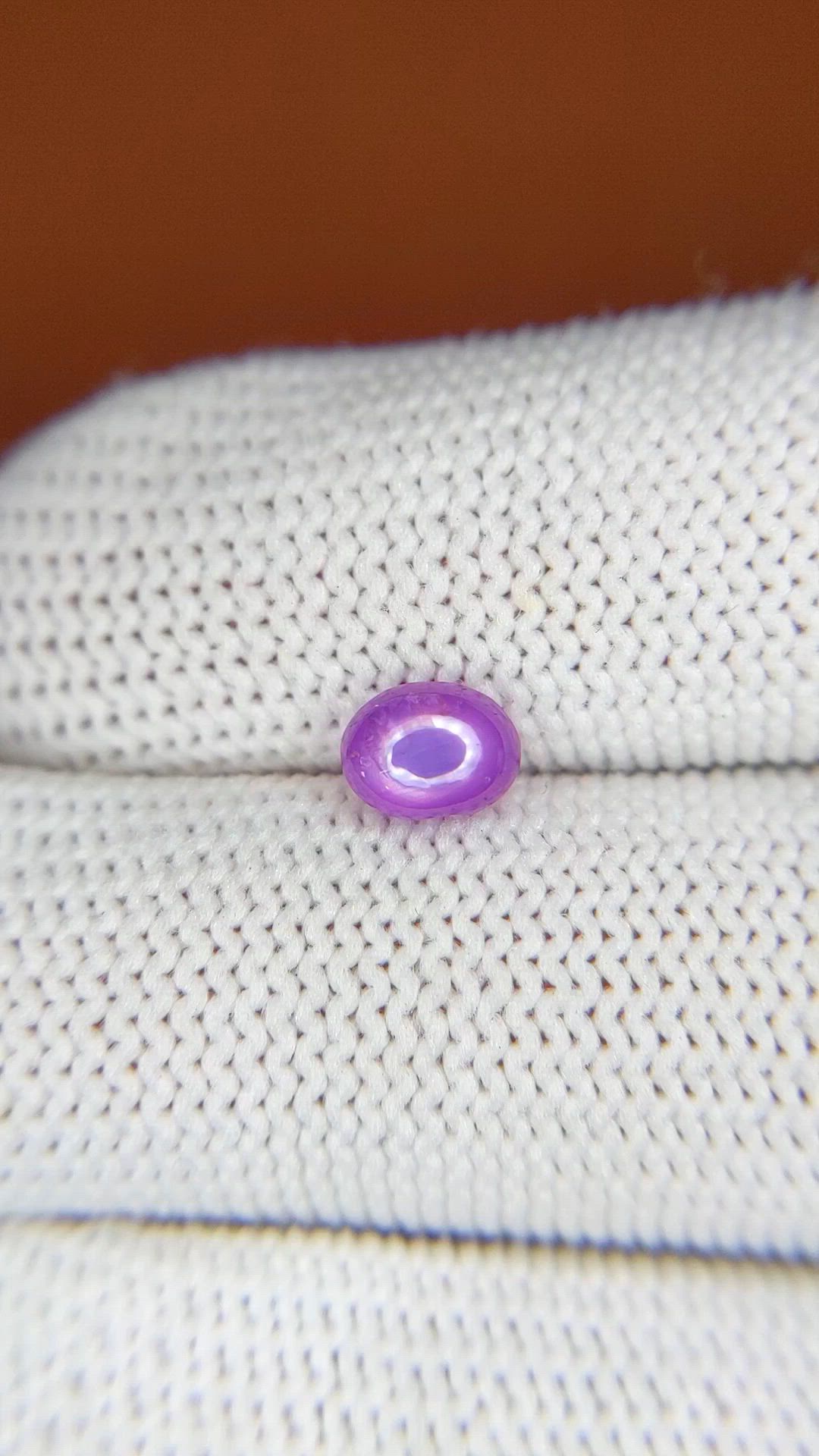 1.19 Ct. Pinkish Purple Star Sapphire from Ceylon (Sri Lanka) Size Video