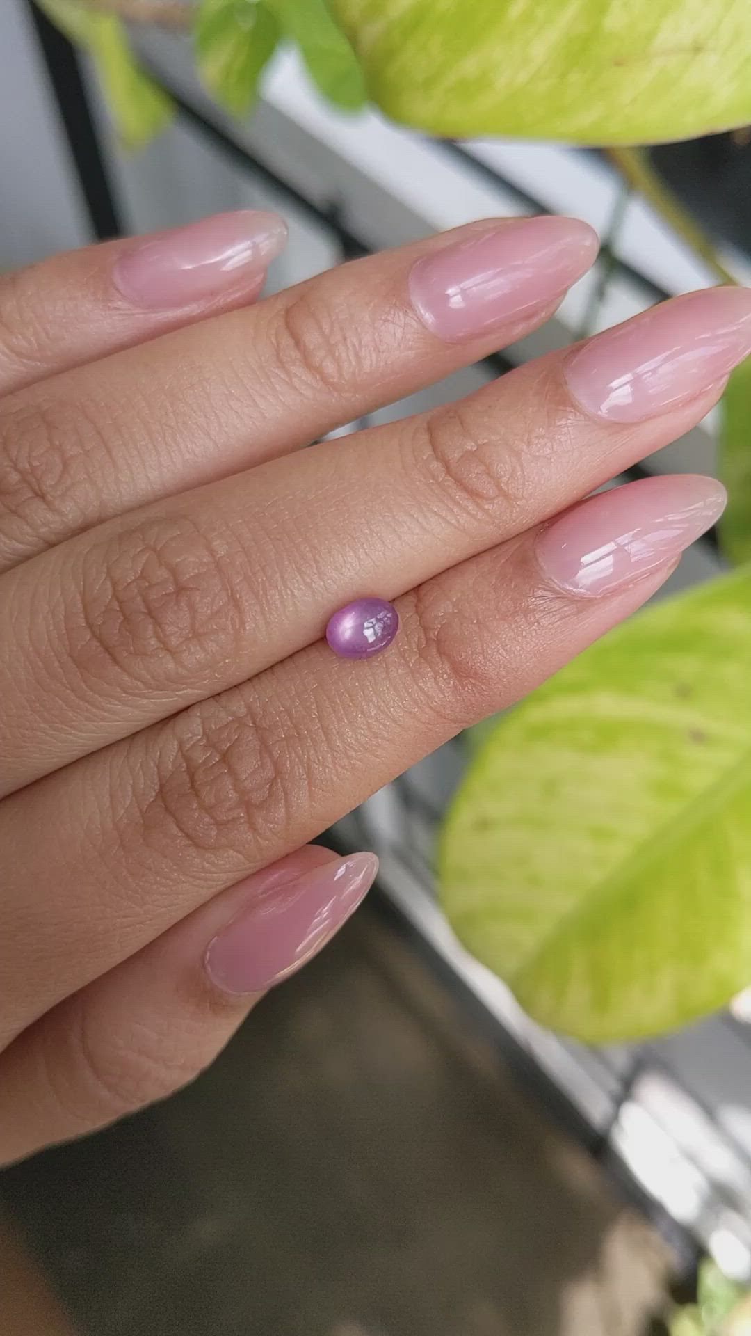 1.19 Ct. Pinkish Purple Star Sapphire from Ceylon (Sri Lanka) Size Video