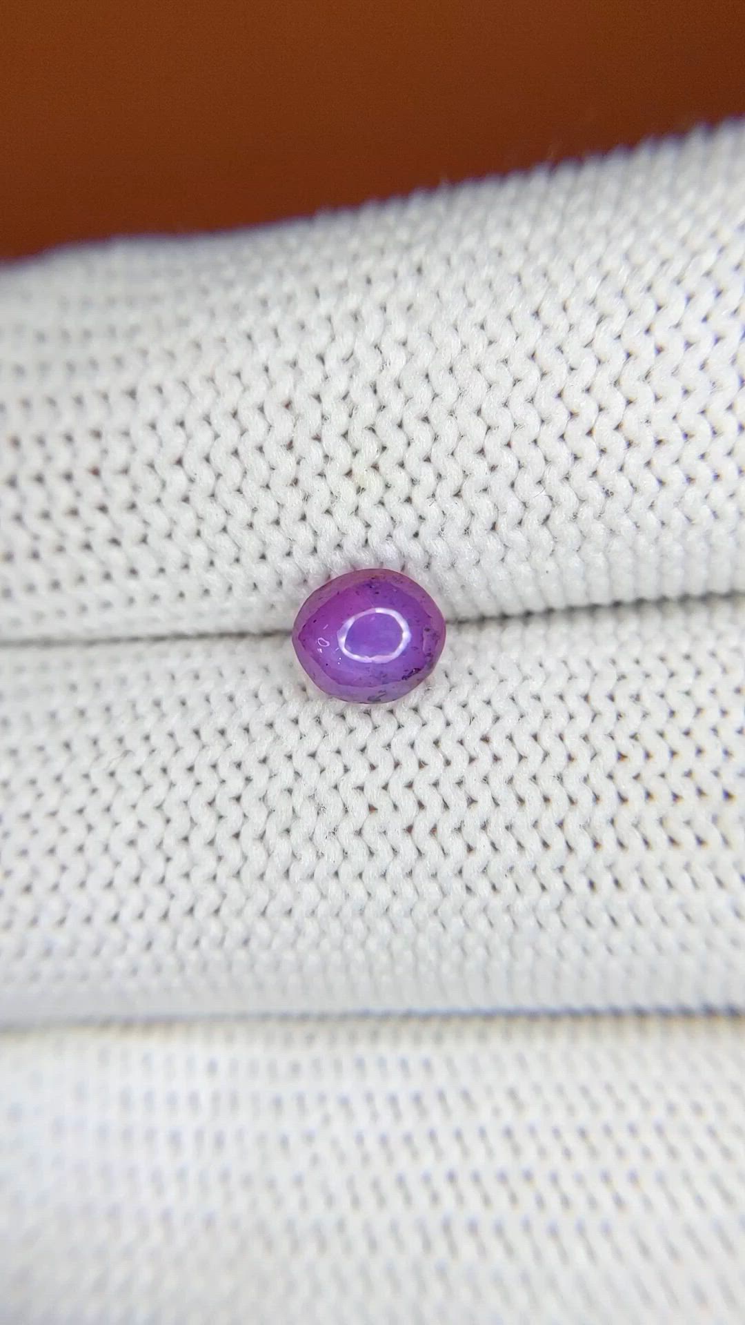 1.30 Ct. Pinkish Purple Star Sapphire from Ceylon (Sri Lanka) Size Video