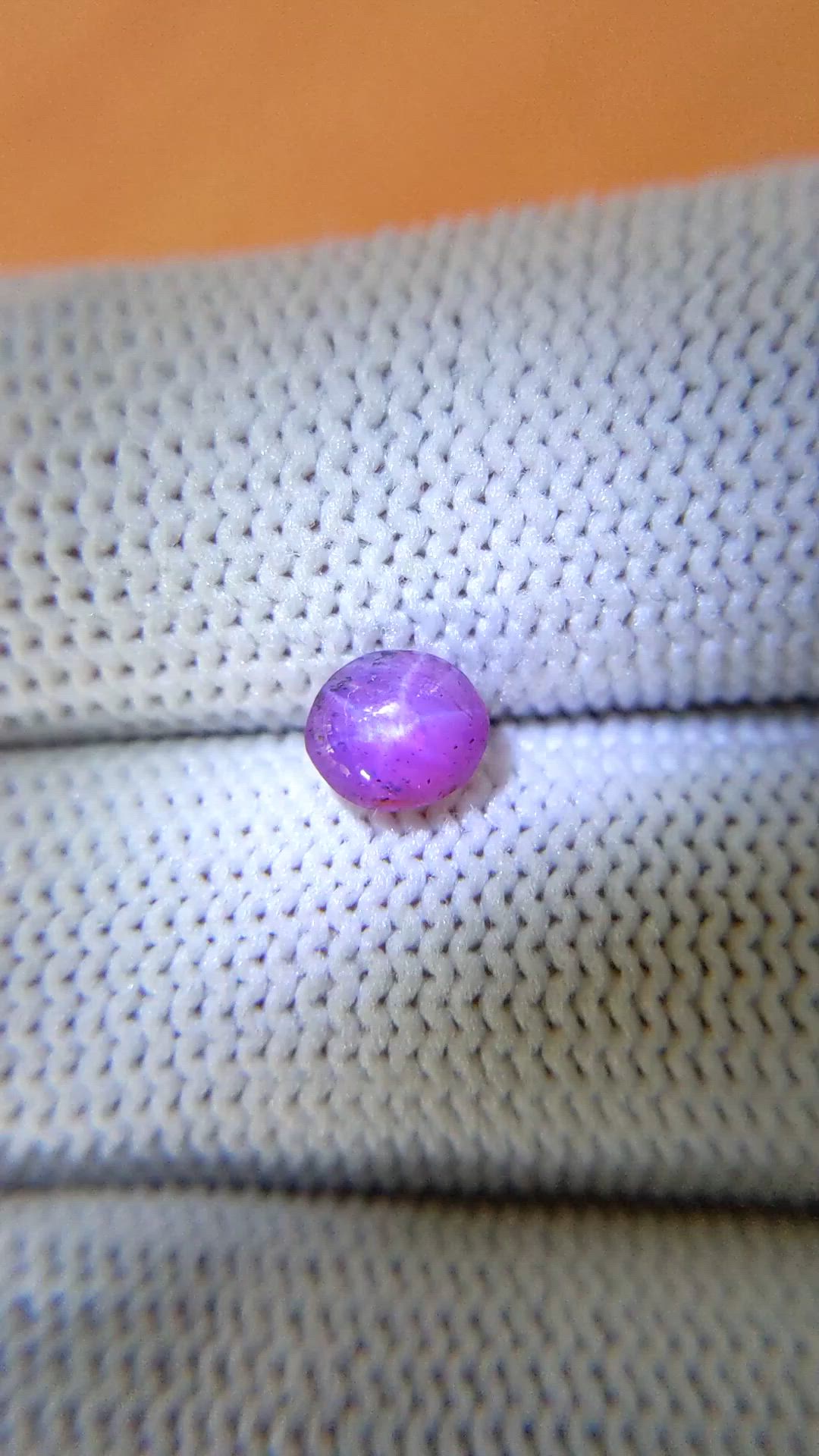 1.30 Ct. Pinkish Purple Star Sapphire from Ceylon (Sri Lanka) Size Video