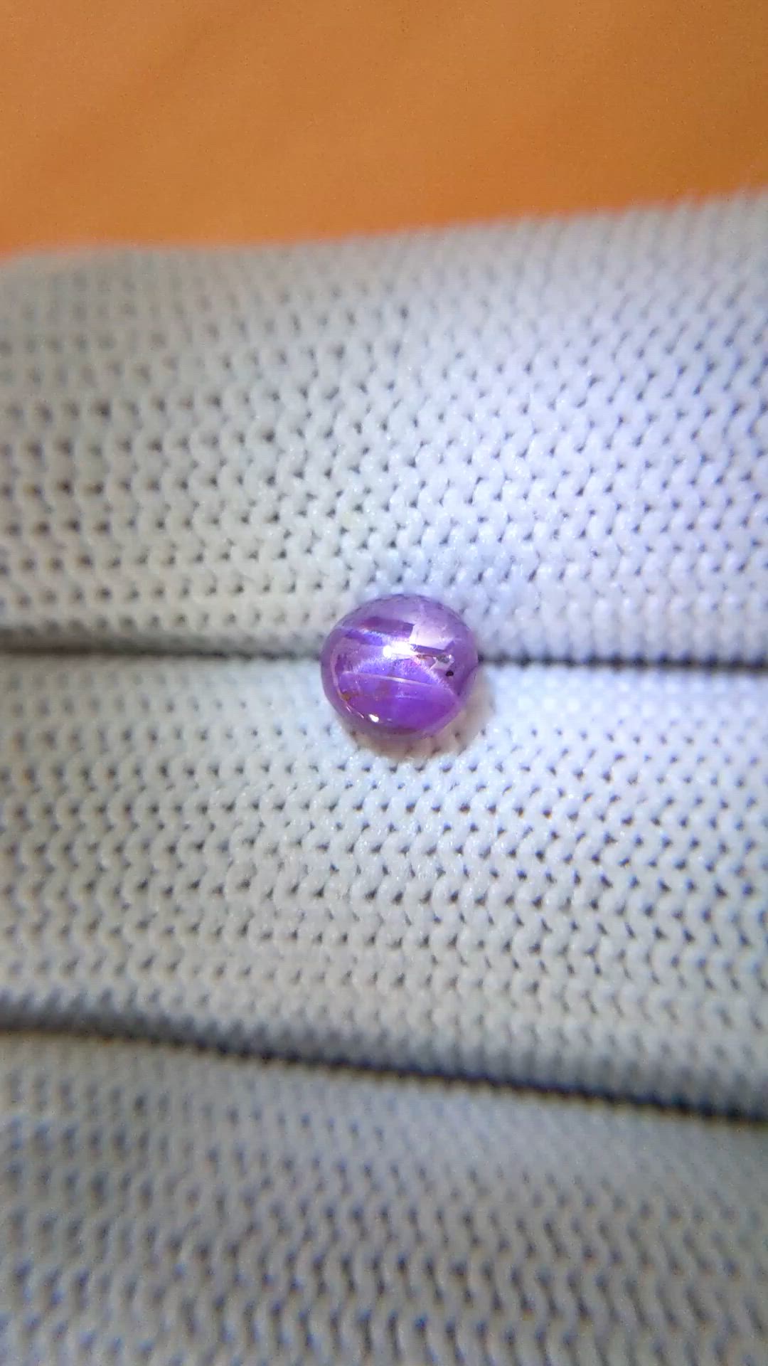 1.34 Ct. Pinkish Purple Star Sapphire from Ceylon (Sri Lanka) Size Video