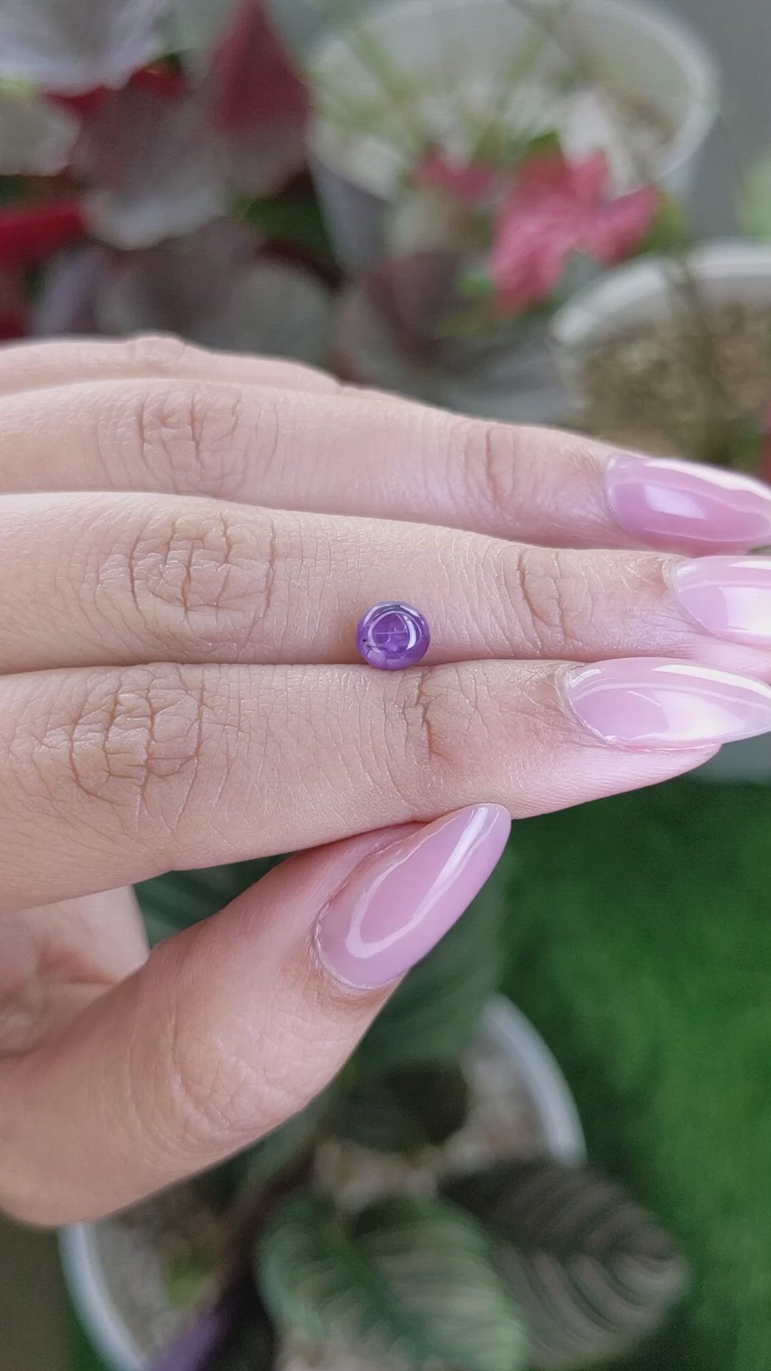 1.34 Ct. Pinkish Purple Star Sapphire from Ceylon (Sri Lanka) Size Video