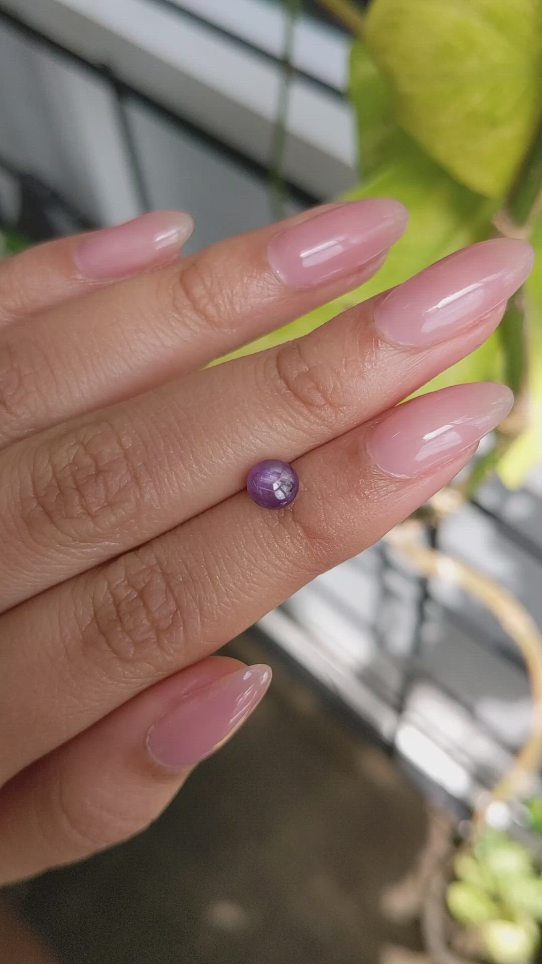 1.34 Ct. Pinkish Purple Star Sapphire from Ceylon (Sri Lanka) Size Video