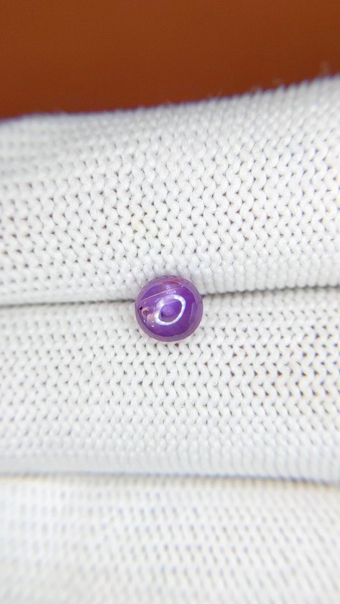 1.34 Ct. Pinkish Purple Star Sapphire from Ceylon (Sri Lanka) Size Video