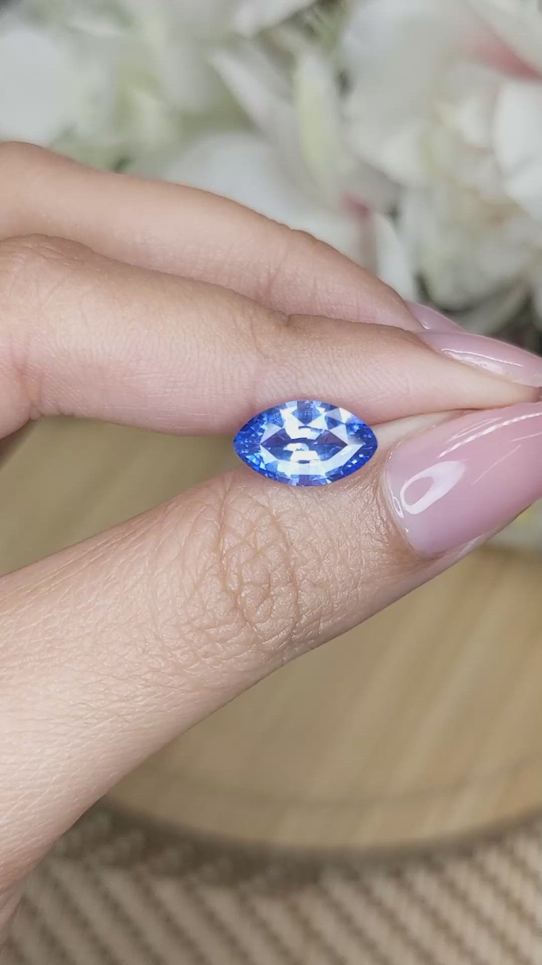 3.08 Ct. Blue Sapphire from Ceylon (Sri Lanka) Size Video