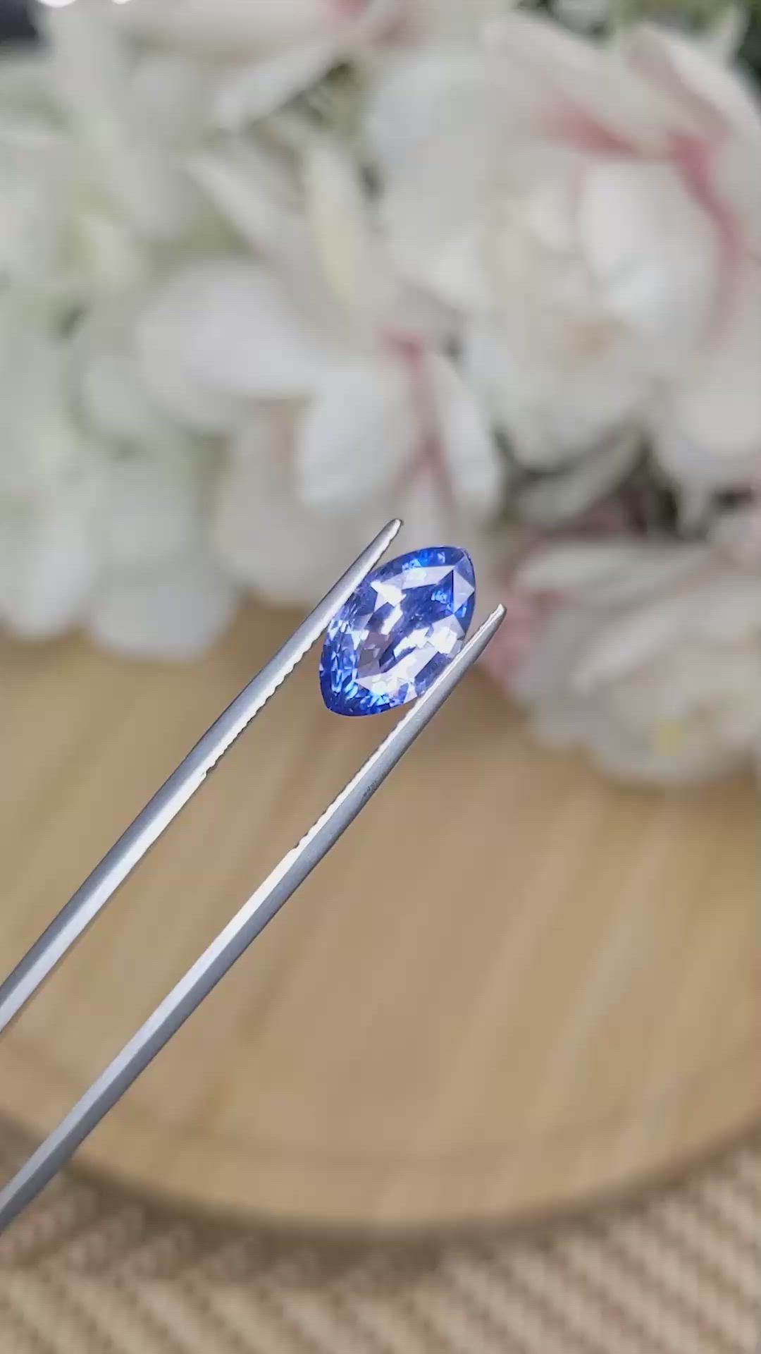 3.08 Ct. Blue Sapphire from Ceylon (Sri Lanka) Size Video