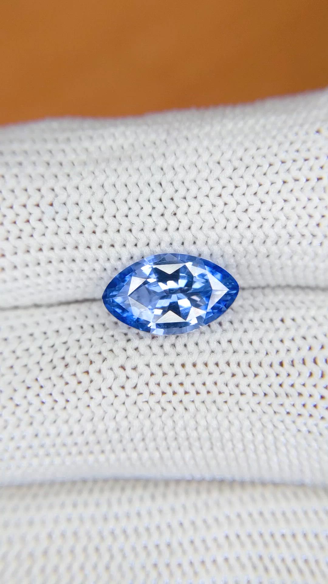 3.08 Ct. Blue Sapphire from Ceylon (Sri Lanka) Size Video